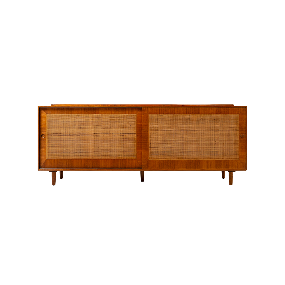 Finn Juhl For Baker Model 40 1/2 Sideboards in Walnut and Cane