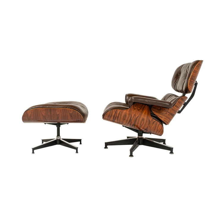 3rd Gen Eames Lounge Chair & Ottoman in original chocolate leather