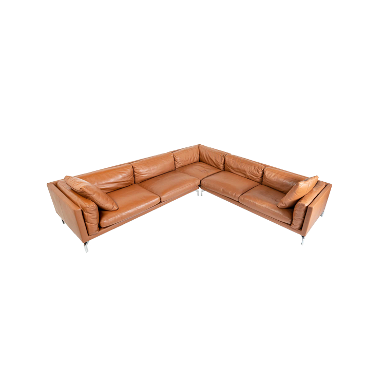 Como Corner Sectional Sofa in Canyon Leather