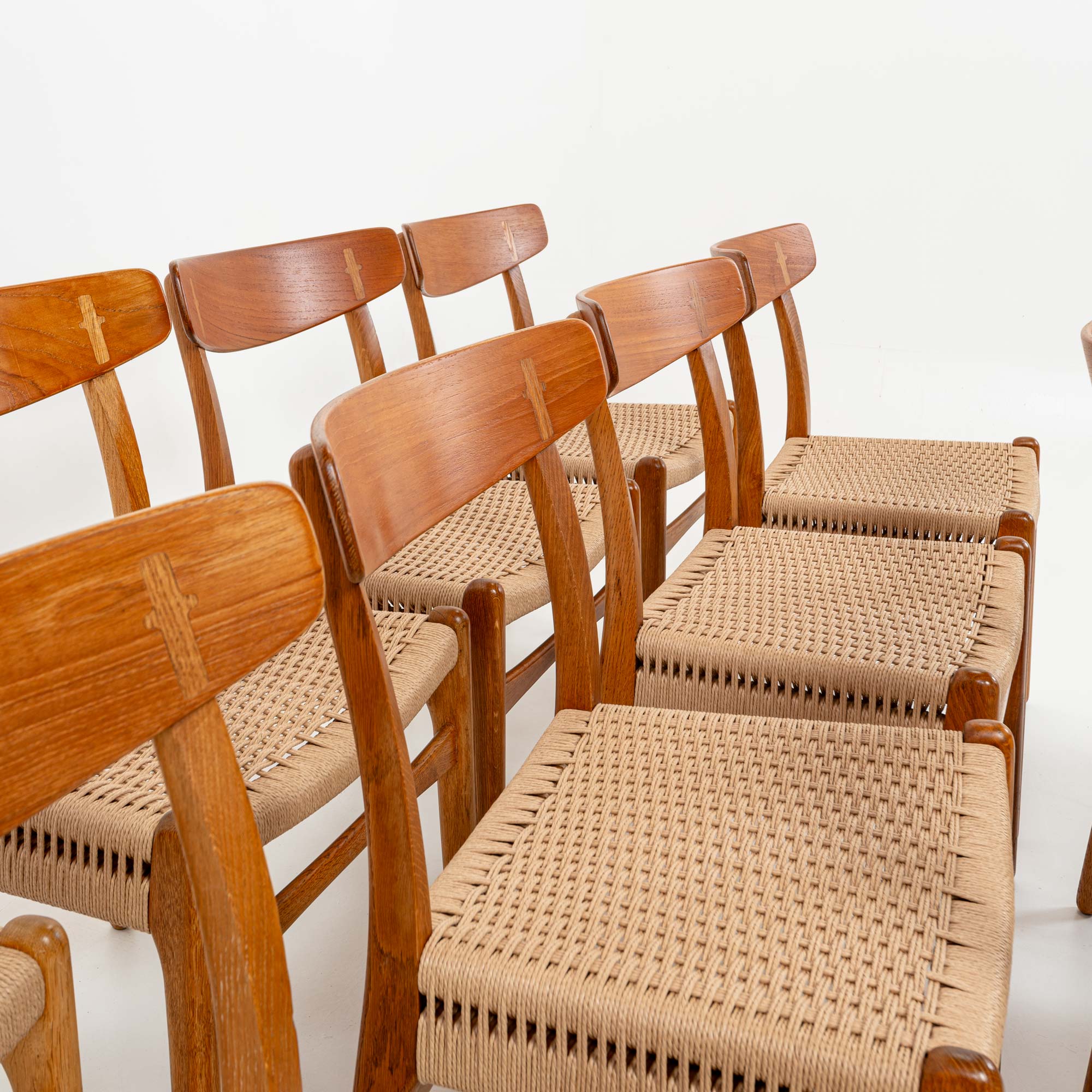 CH23 Chairs by Hans Wegner for Carl Hansen and Son in Oak and Teak