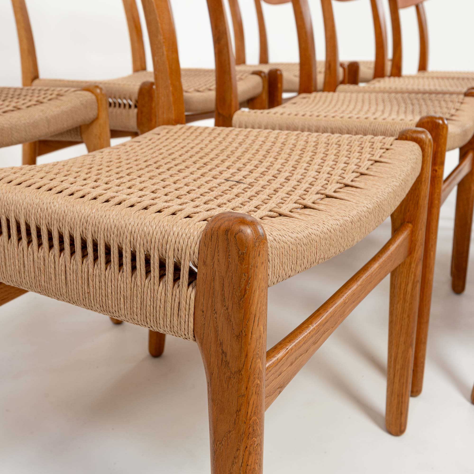 CH23 Chairs by Hans Wegner for Carl Hansen and Son in Oak and Teak