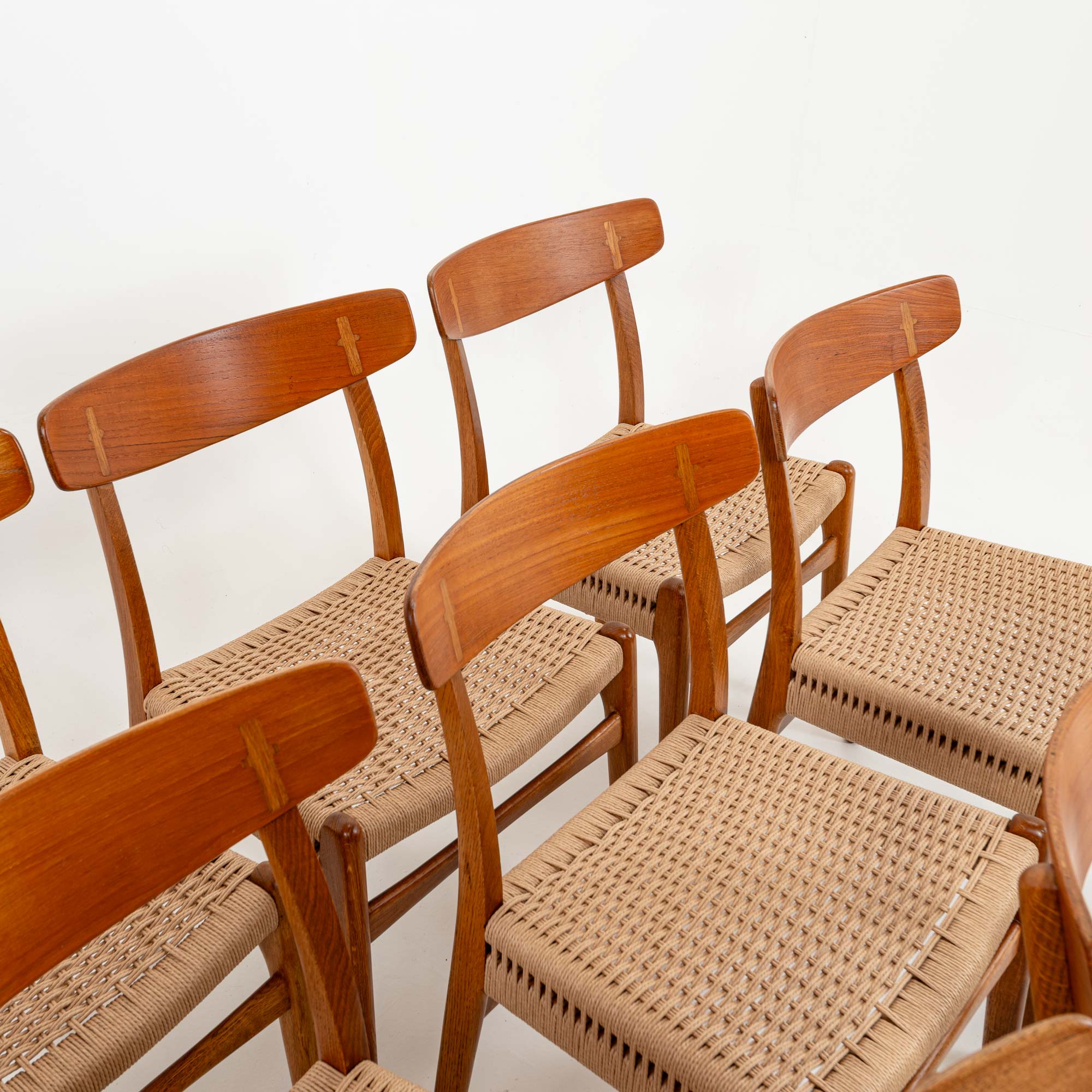 CH23 Chairs by Hans Wegner for Carl Hansen and Son in Oak and Teak