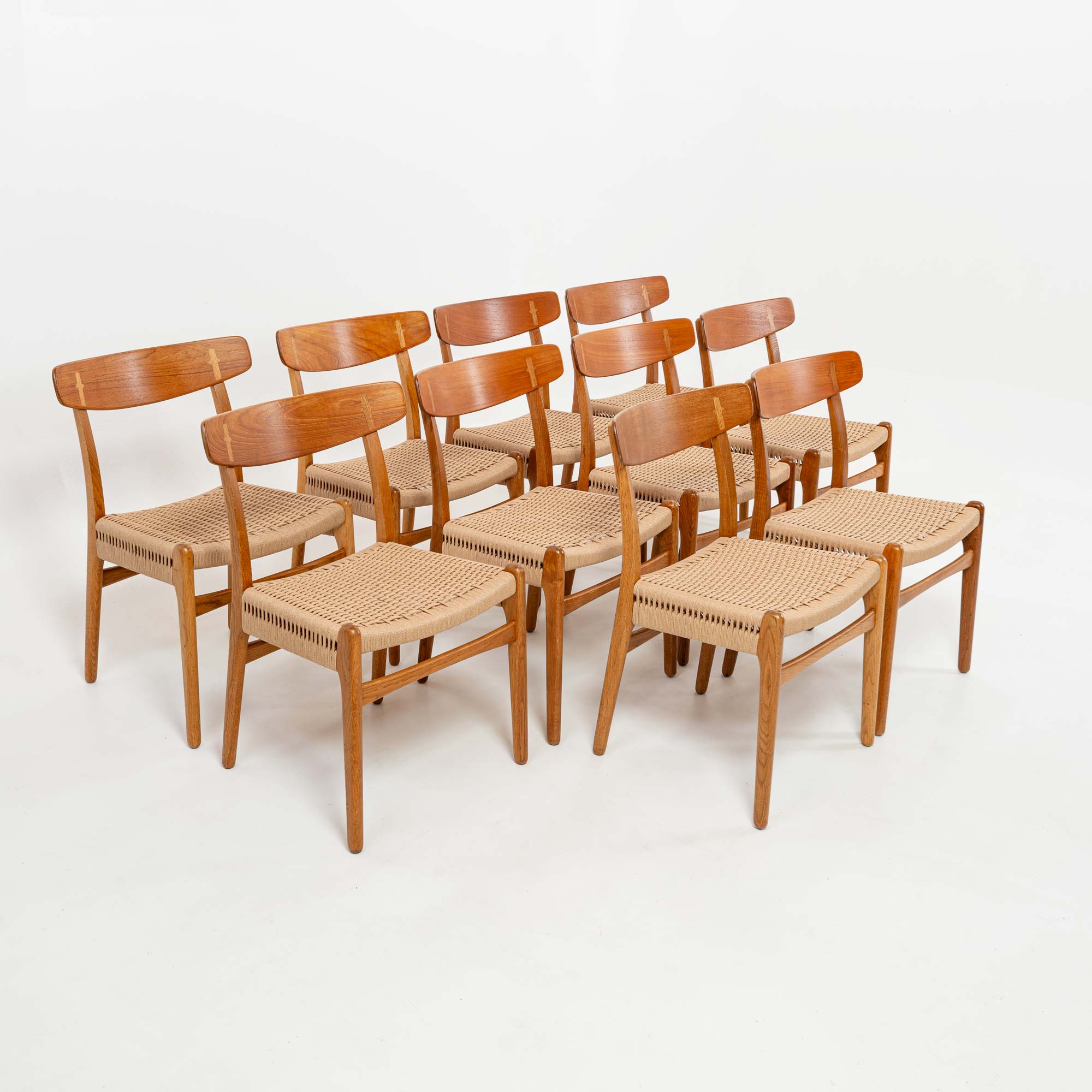 CH23 Chairs by Hans Wegner for Carl Hansen and Son in Oak and Teak