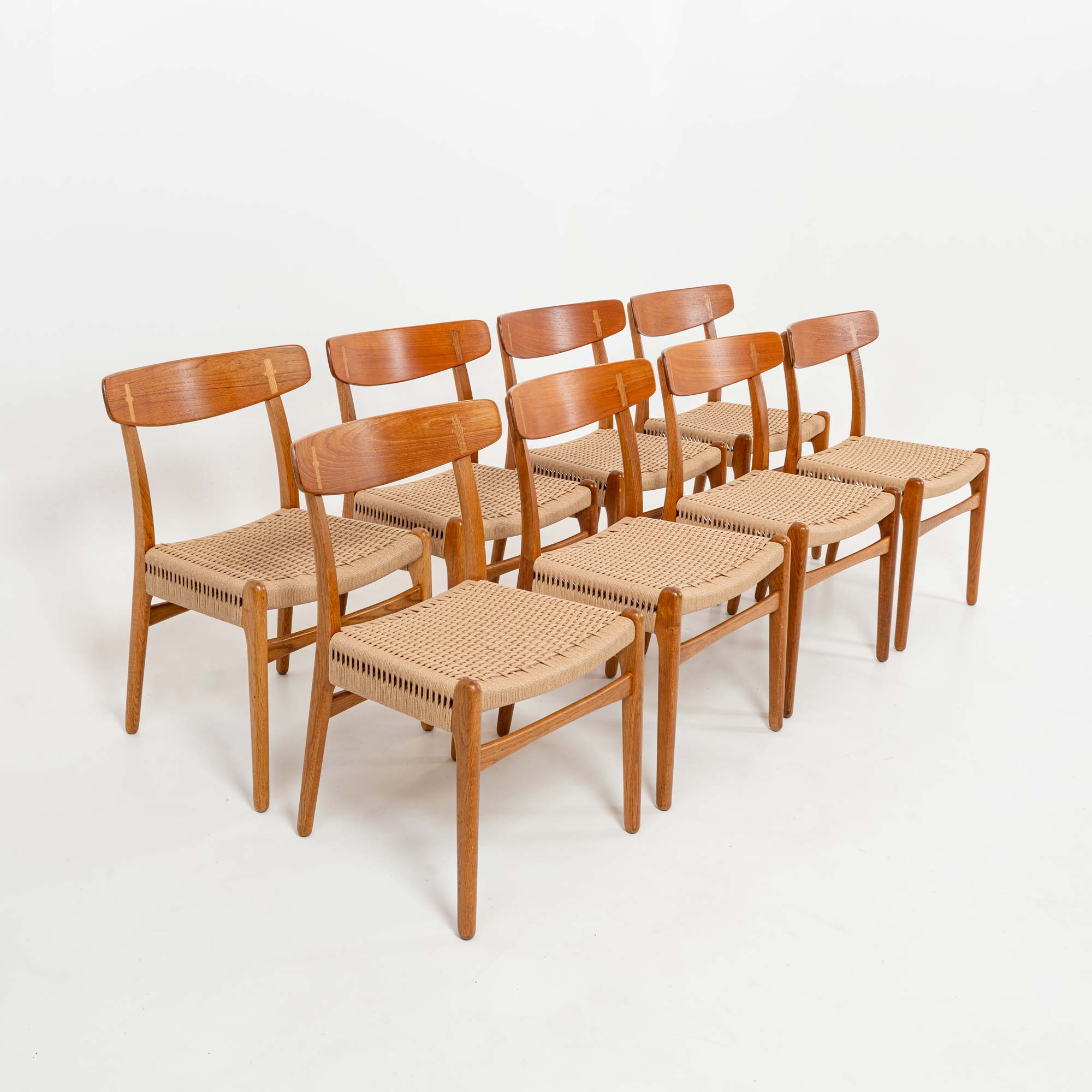 CH23 Chairs by Hans Wegner for Carl Hansen and Son in Oak and Teak