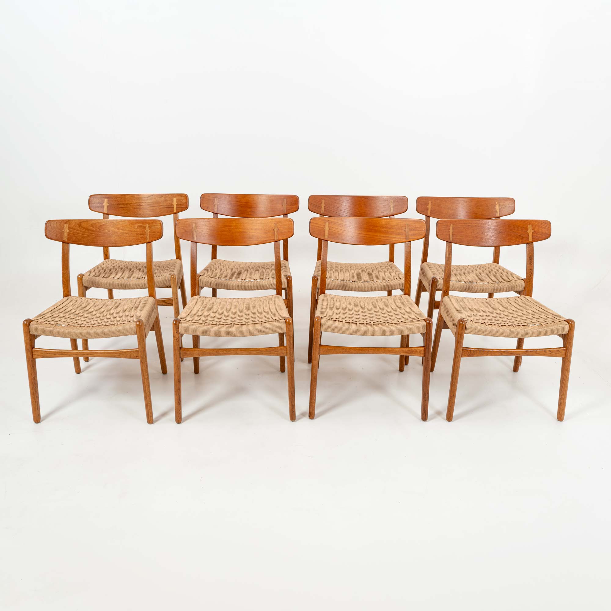 CH23 Chairs by Hans Wegner for Carl Hansen and Son in Oak and Teak