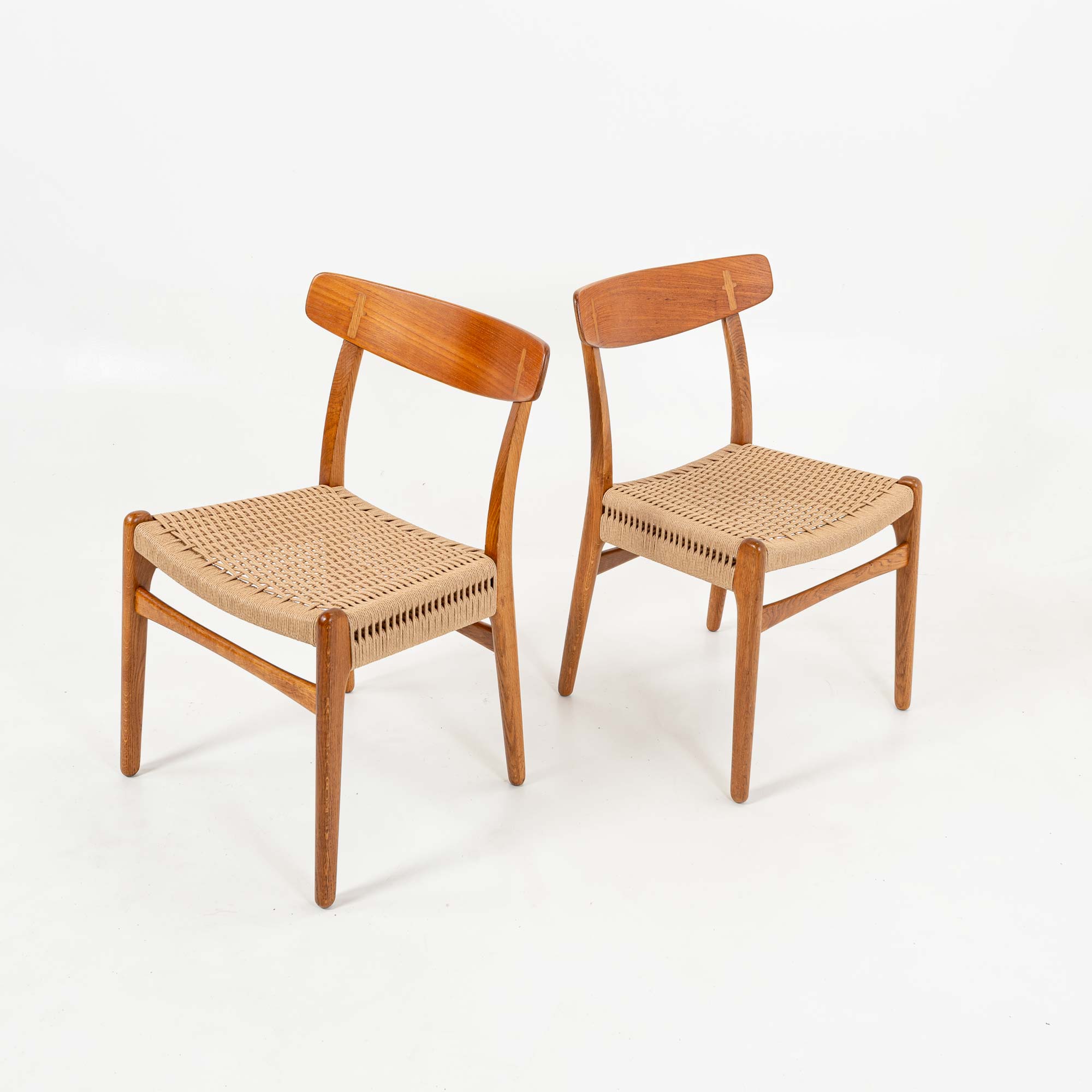 CH23 Chairs by Hans Wegner for Carl Hansen and Son in Oak and Teak