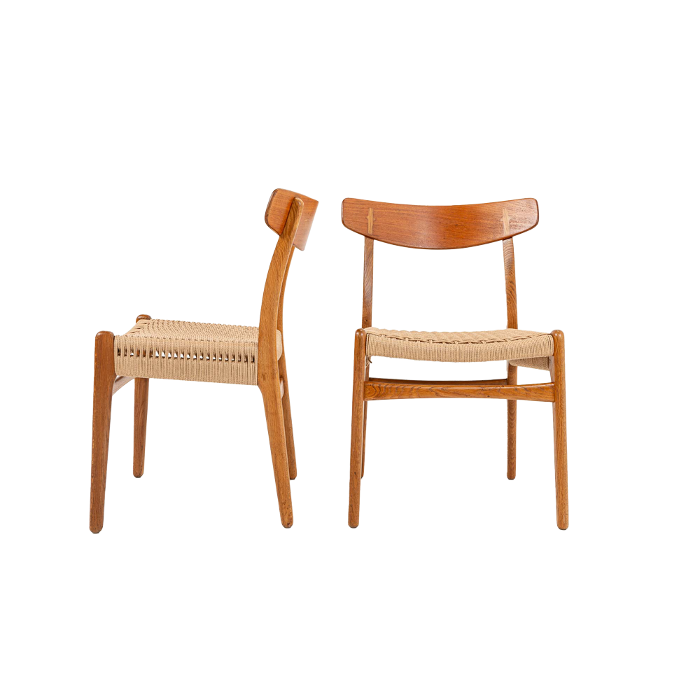 CH23 Chairs by Hans Wegner for Carl Hansen and Son in Oak and Teak