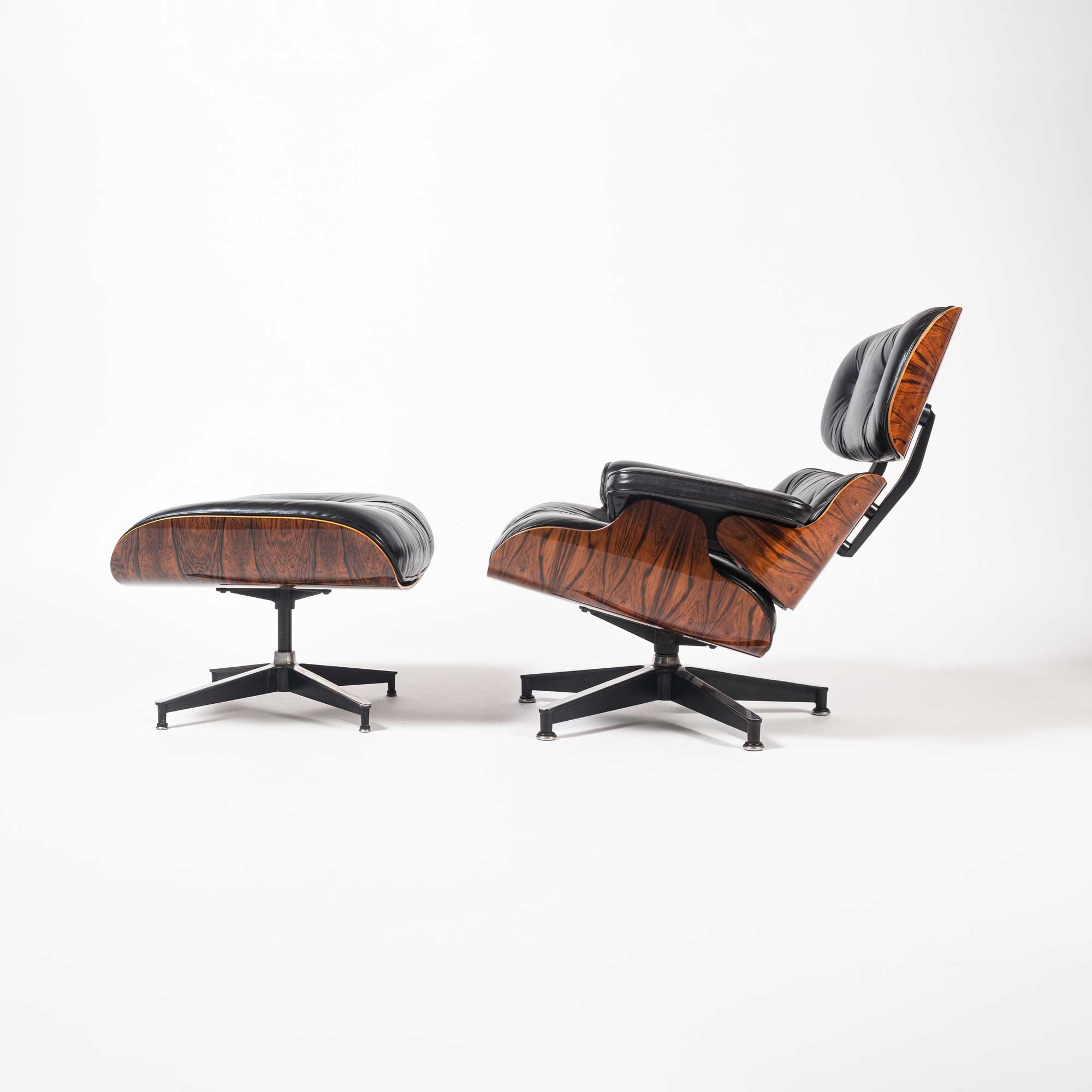 3rd Gen Eames Lounge Chair & Ottoman in black leather