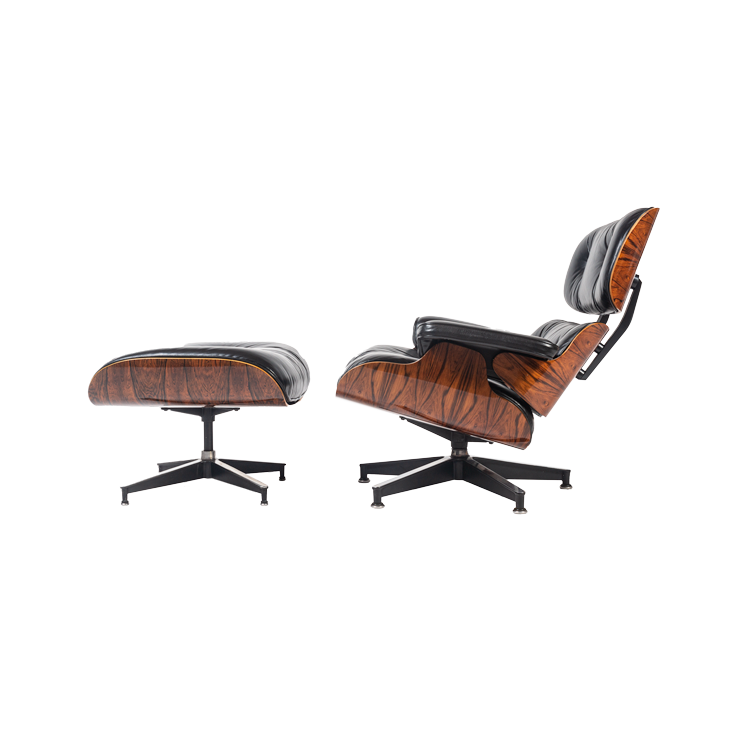 3rd Gen Eames Lounge Chair & Ottoman in black leather