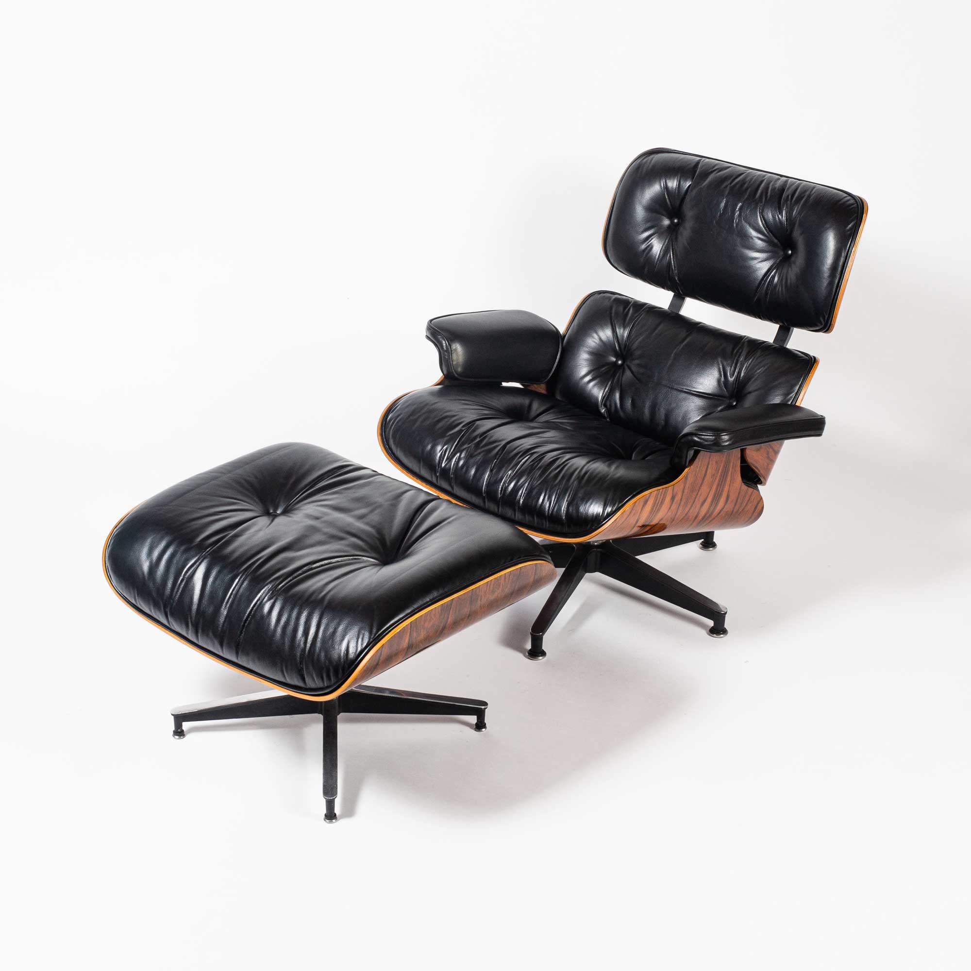 3rd Gen Eames Lounge Chair & Ottoman in black leather