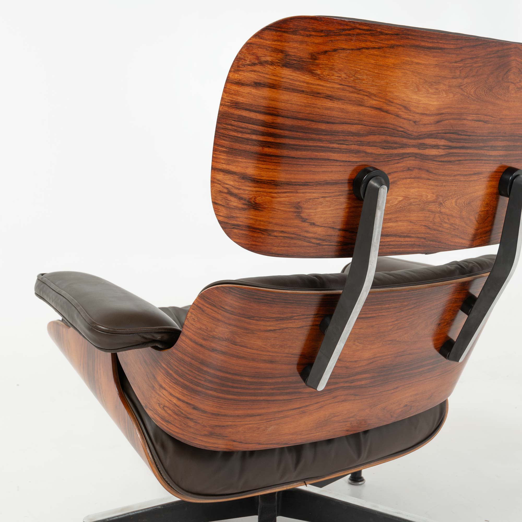 Restored 3rd Gen Eames Lounge Chair & Ottoman in original chocolate leather