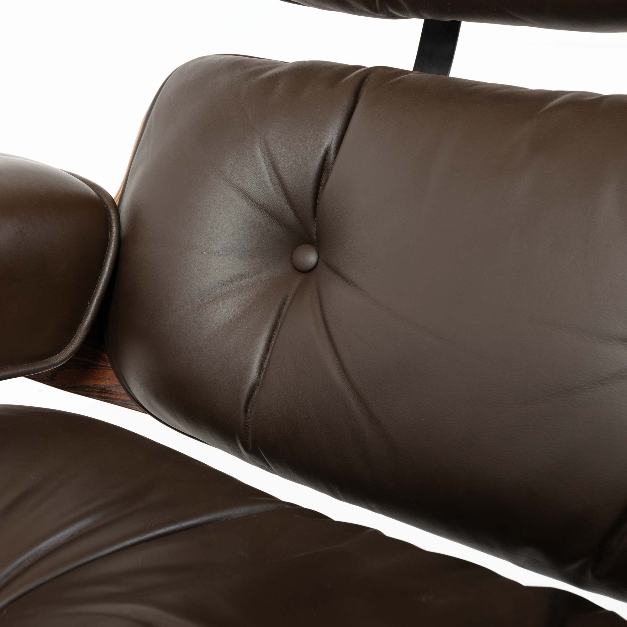 Restored 3rd Gen Eames Lounge Chair & Ottoman in original chocolate leather