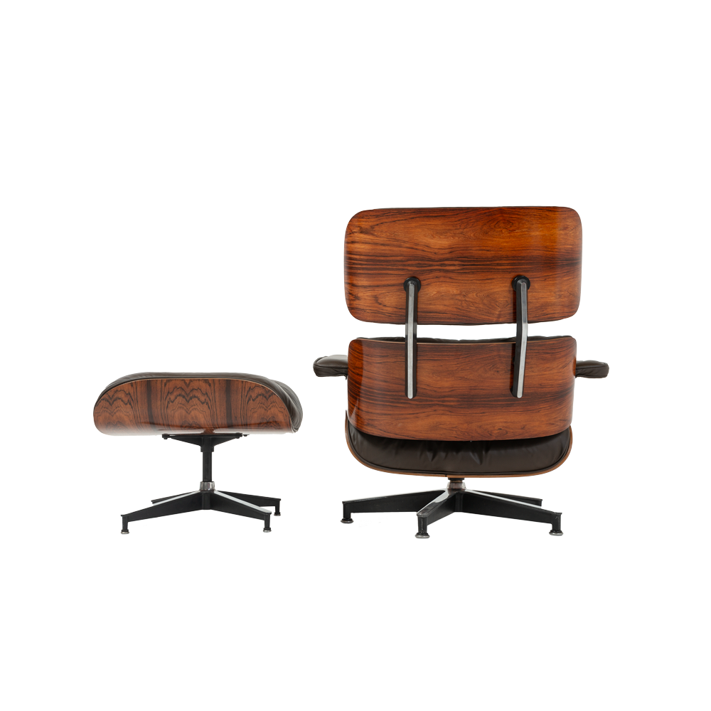 Restored 3rd Gen Eames Lounge Chair & Ottoman in original chocolate le ...
