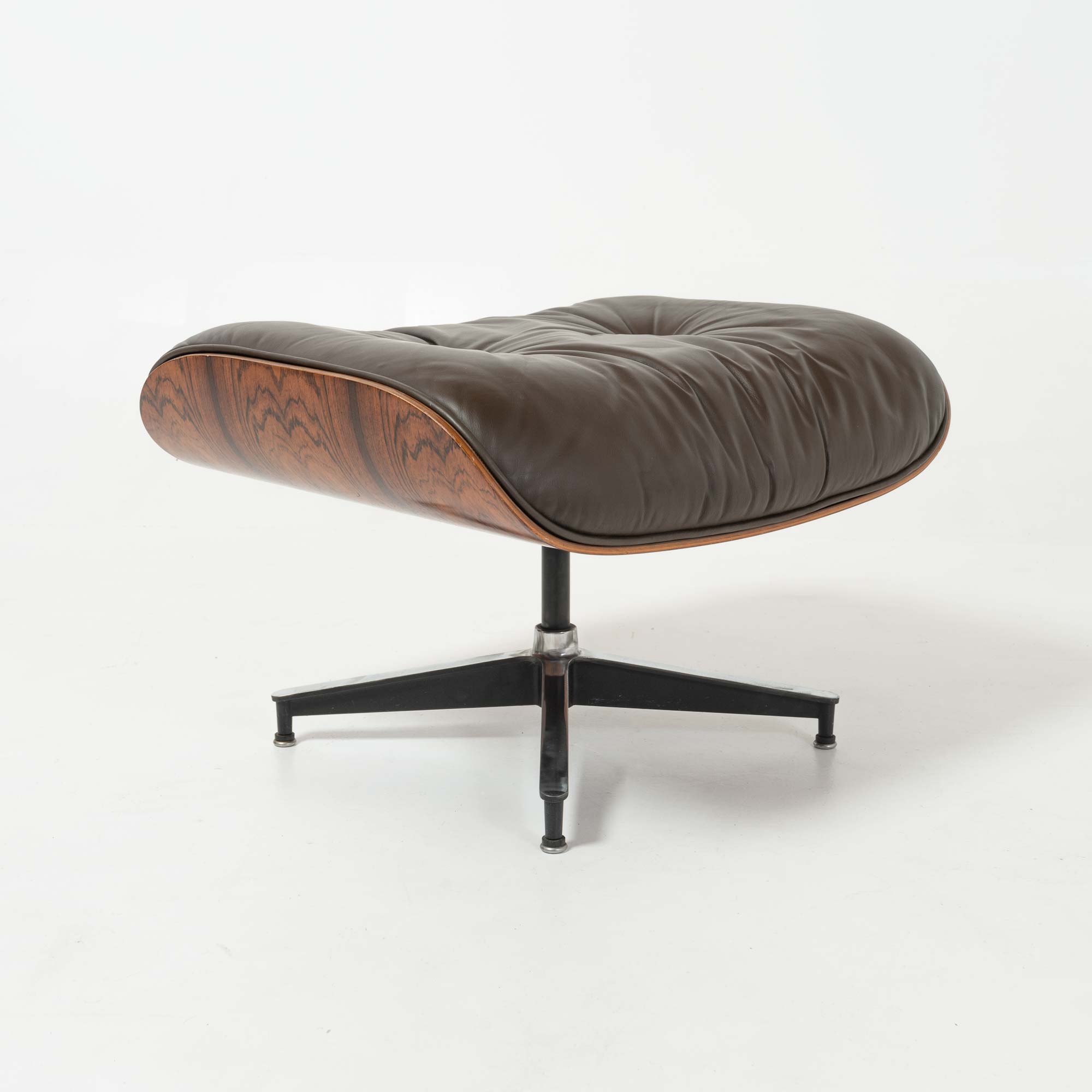 Restored 3rd Gen Eames Lounge Chair & Ottoman in original chocolate leather