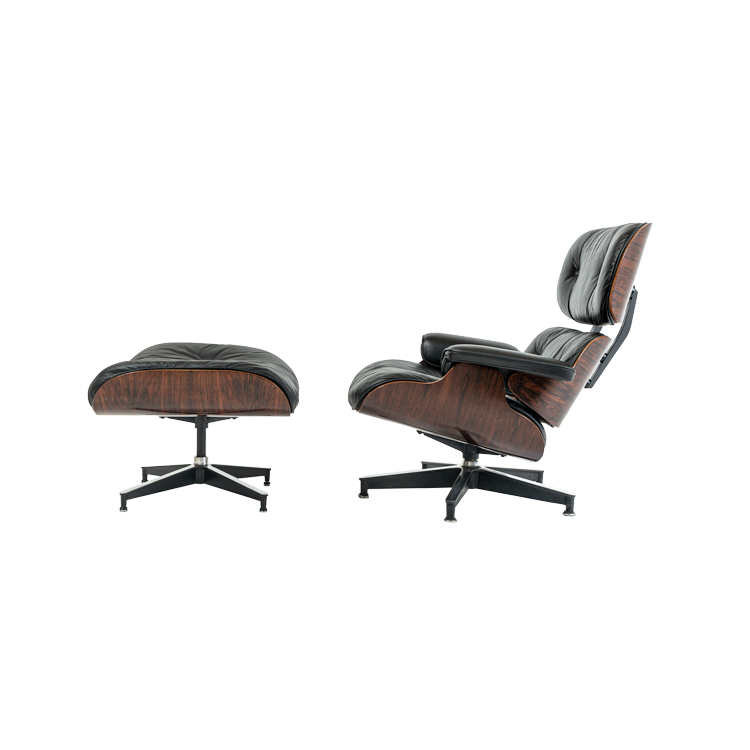 3rd Gen Eames Lounge Chair & Ottoman (670 & 671) in rosewood & original black leather