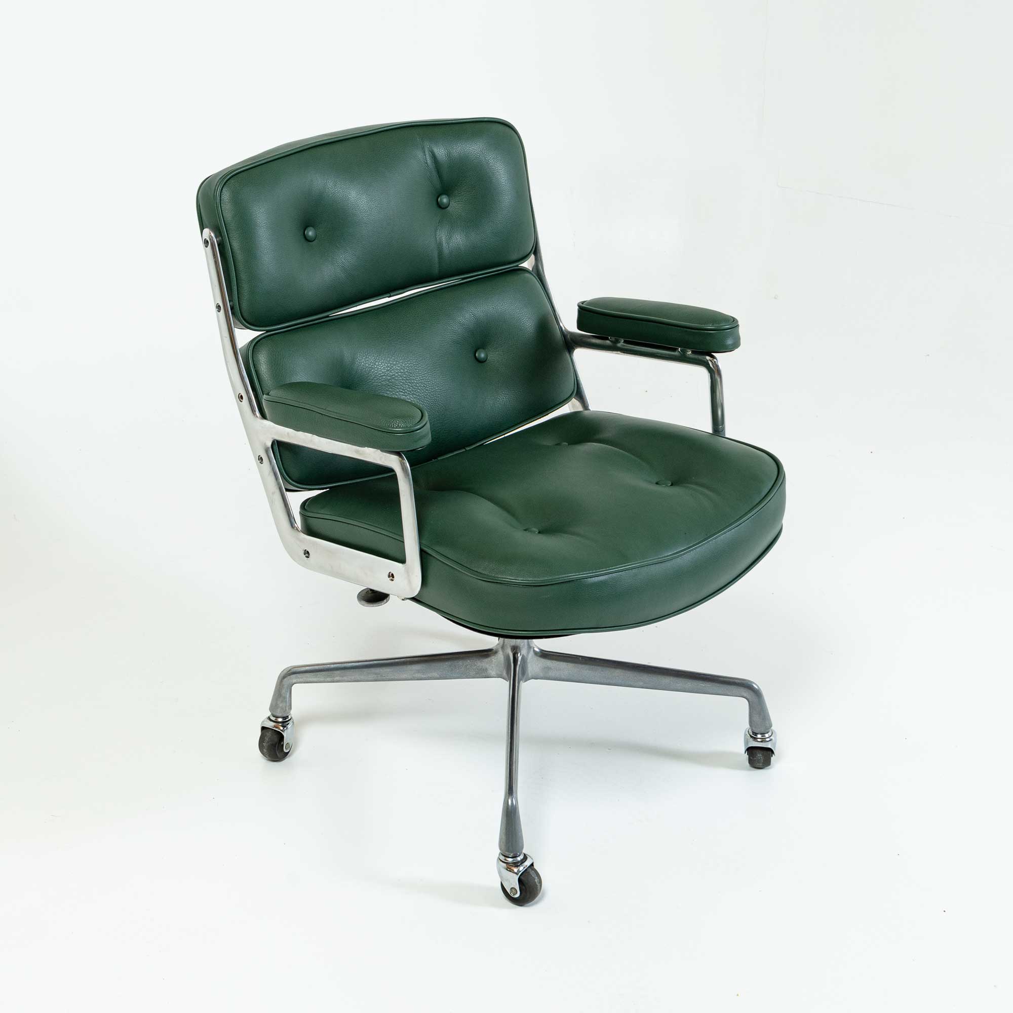 Custom Order: Custom Order First Gen Eames Time Life Lobby Chair in Green Leather