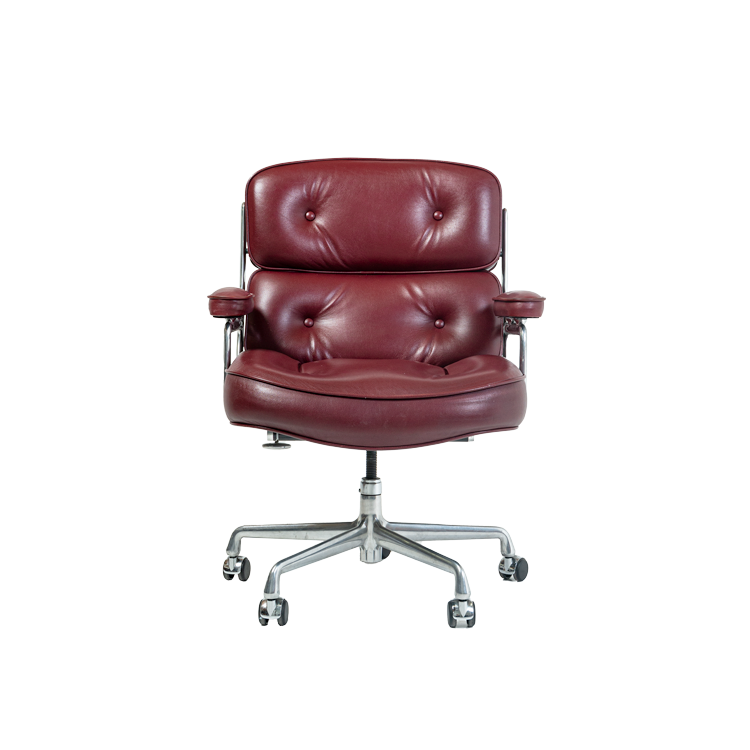 Eames Time Life Lobby Chair in Maroon Leather
