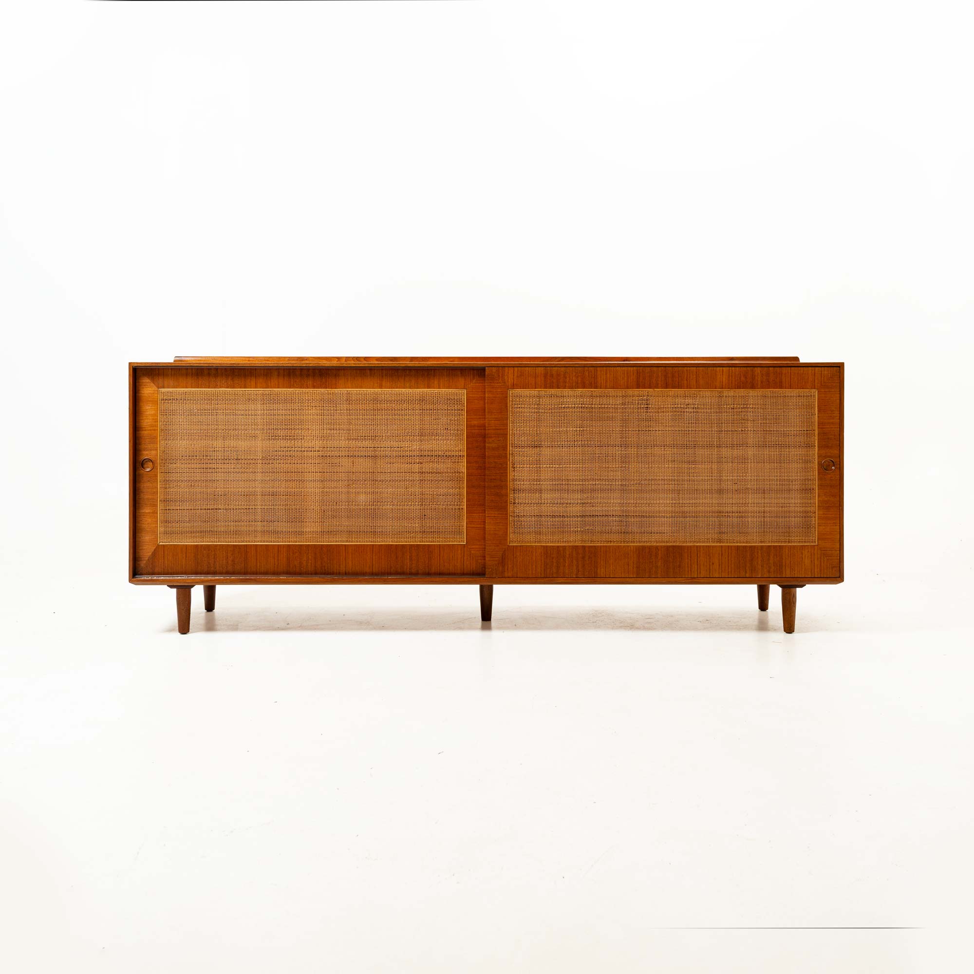 Finn Juhl For Baker Model 40 1/2 Sideboards in Walnut and Cane