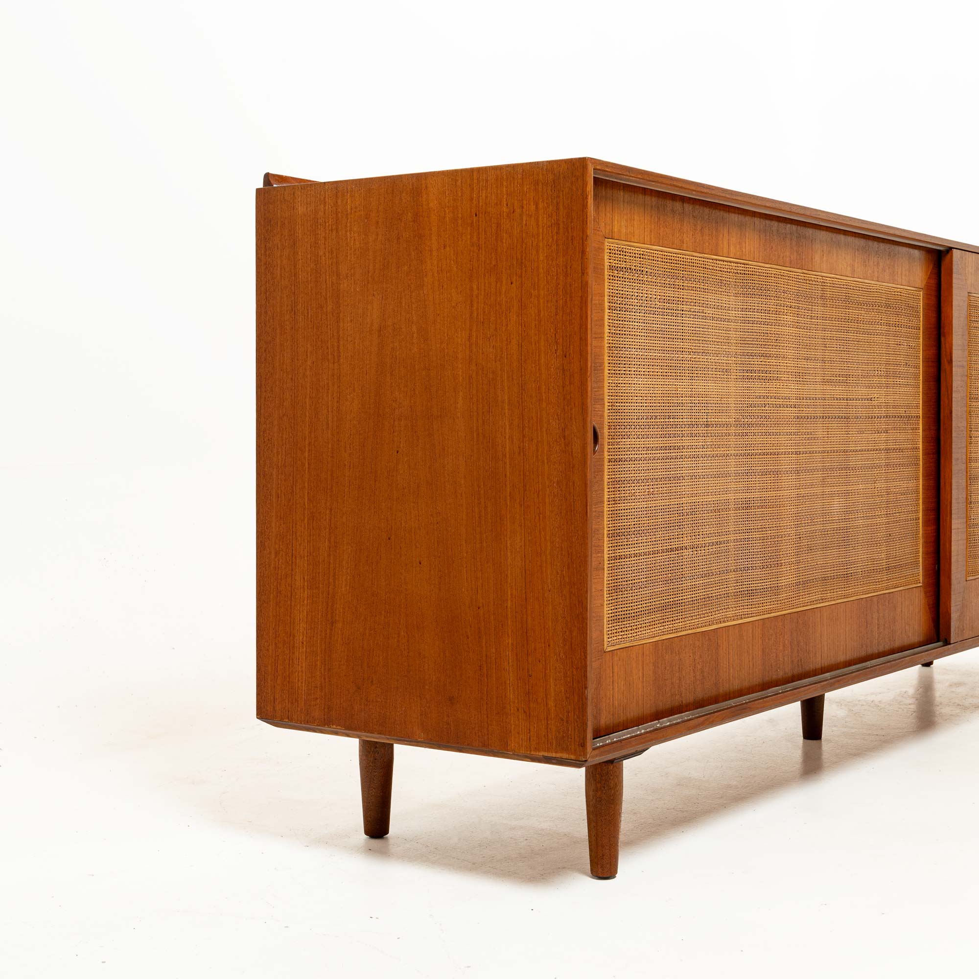 Finn Juhl For Baker Model 40 1/2 Sideboards in Walnut and Cane