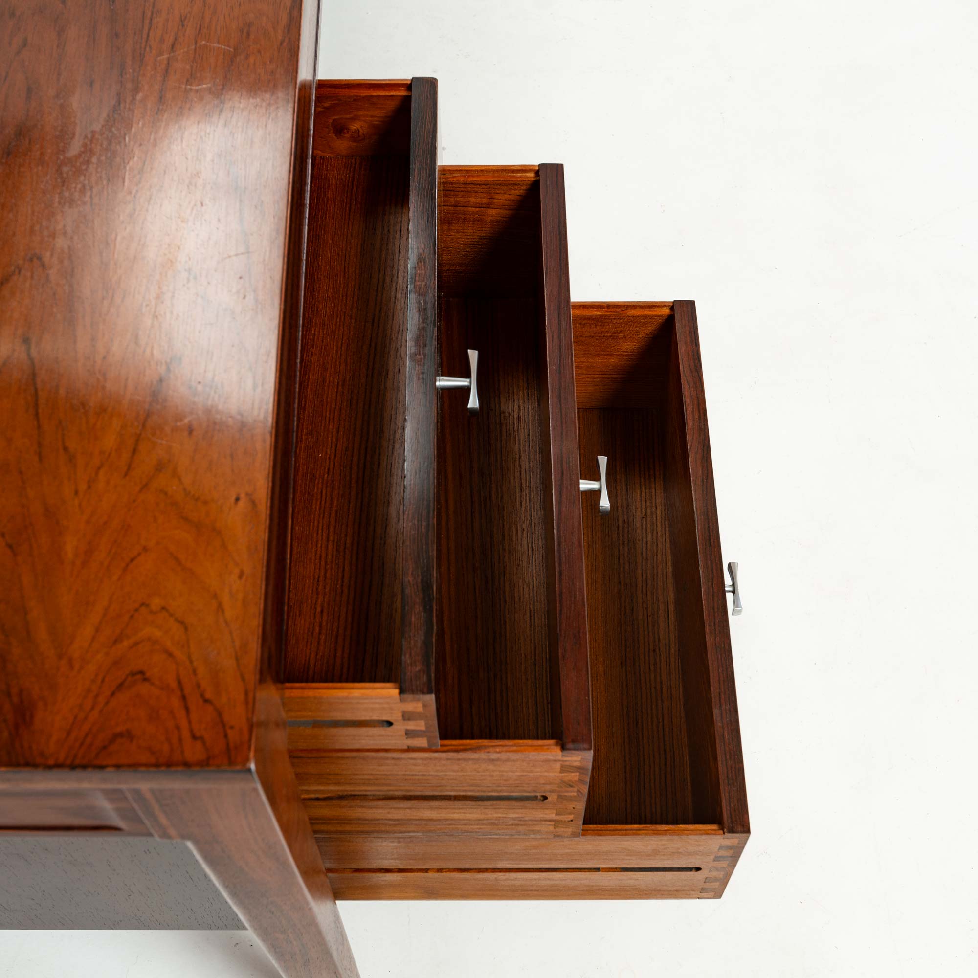 Finn Juhl for Cado Diplomat Series Desk with 9 drawers in Rosewood