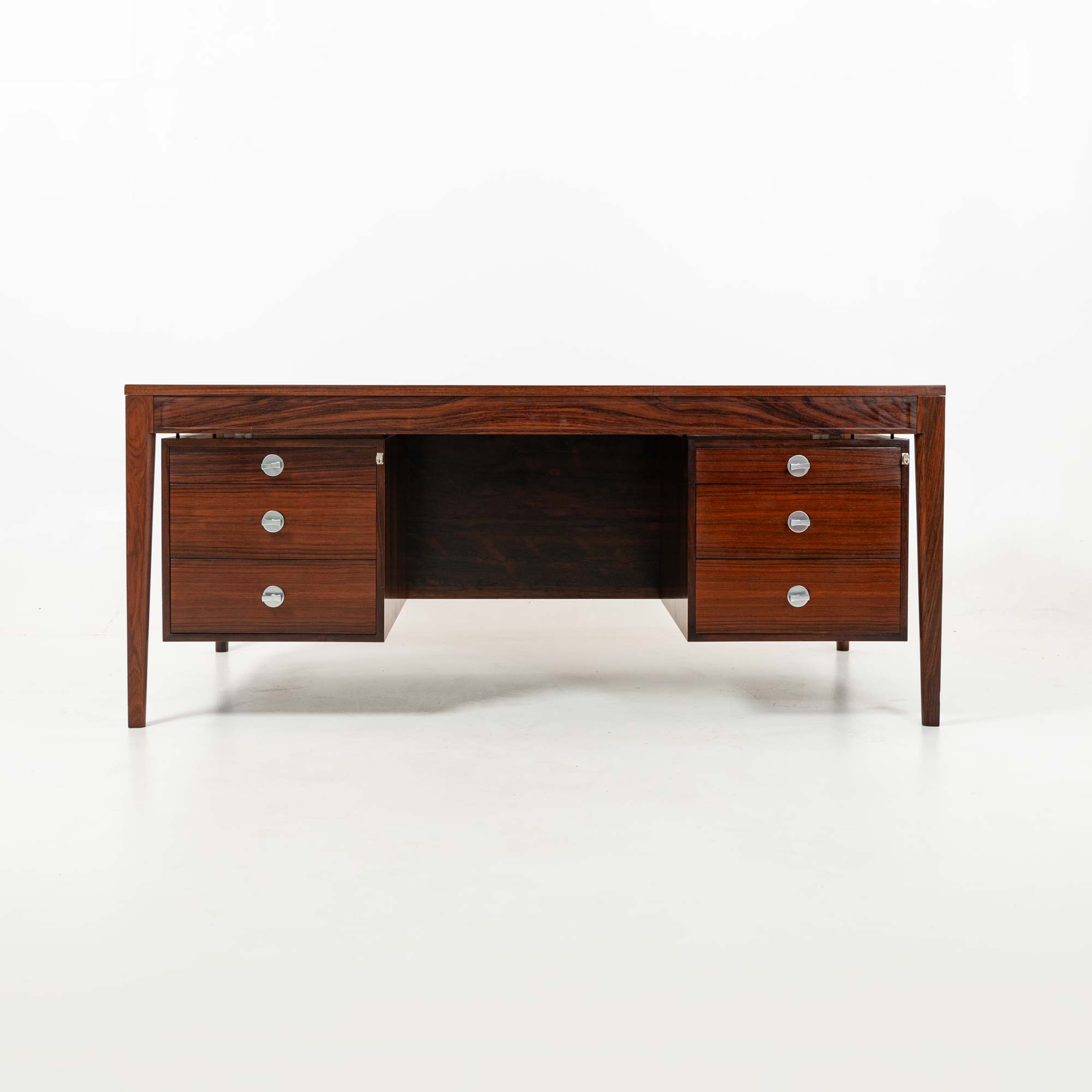 Finn Juhl for Cado Diplomat Series Desk with 9 drawers in Rosewood