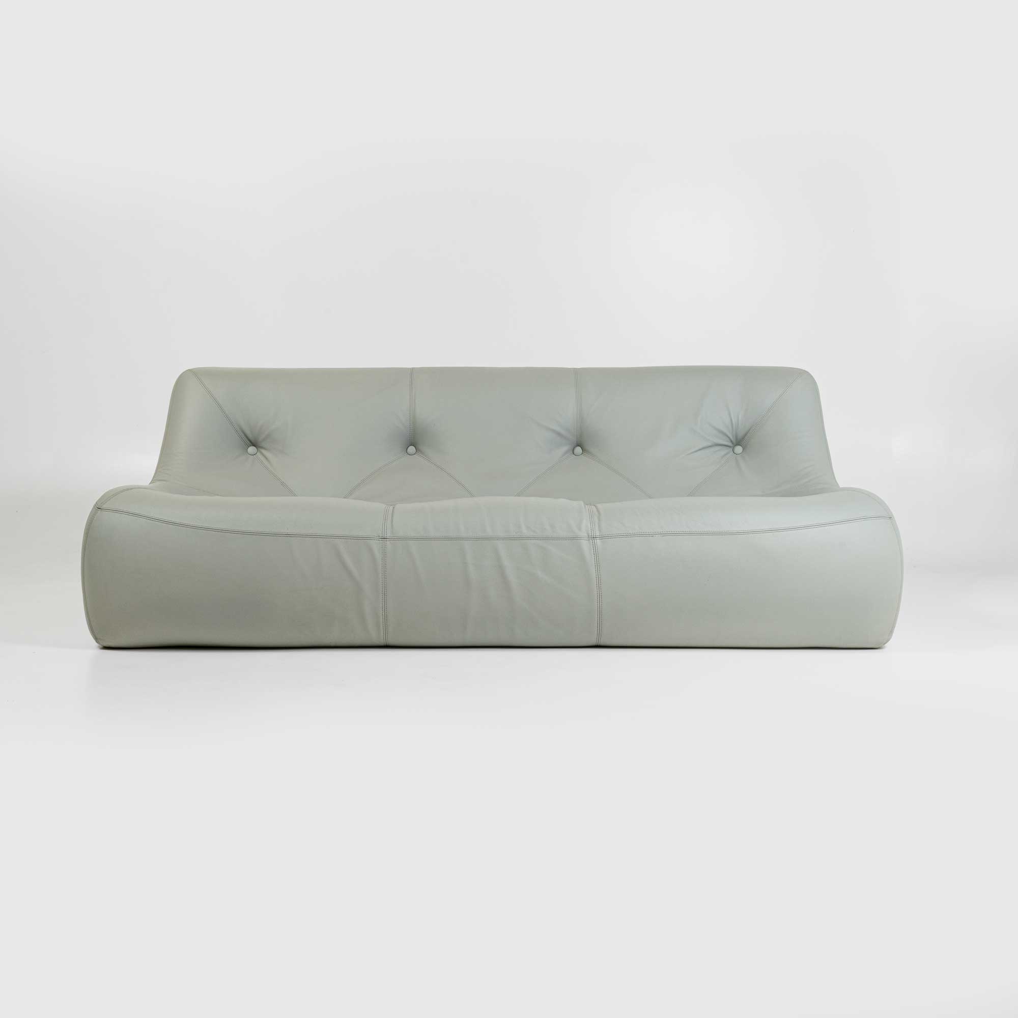 Ligne Roset Kali Three Seater Sofa in Grey Leather