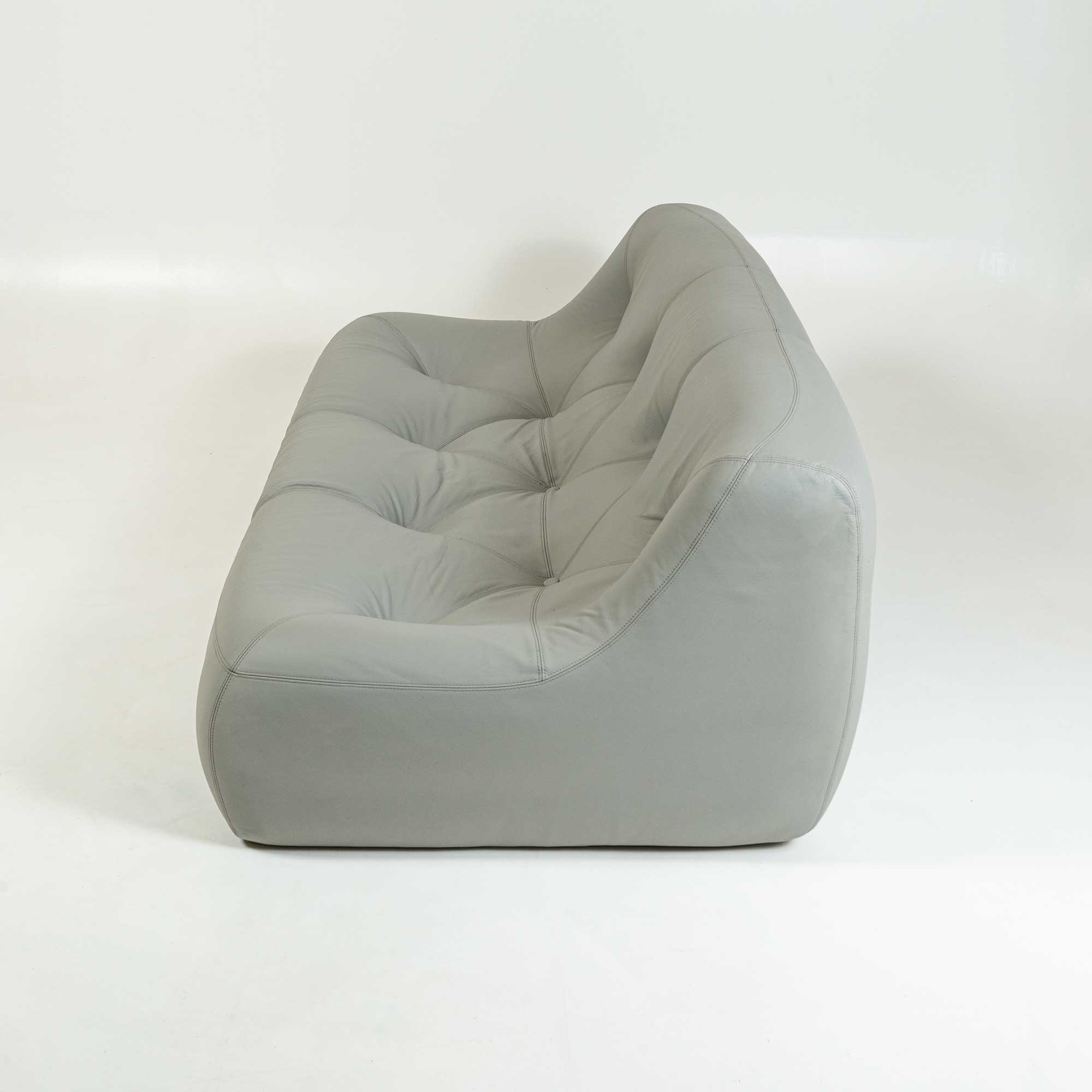 Ligne Roset Kali Three Seater Sofa in Grey Leather