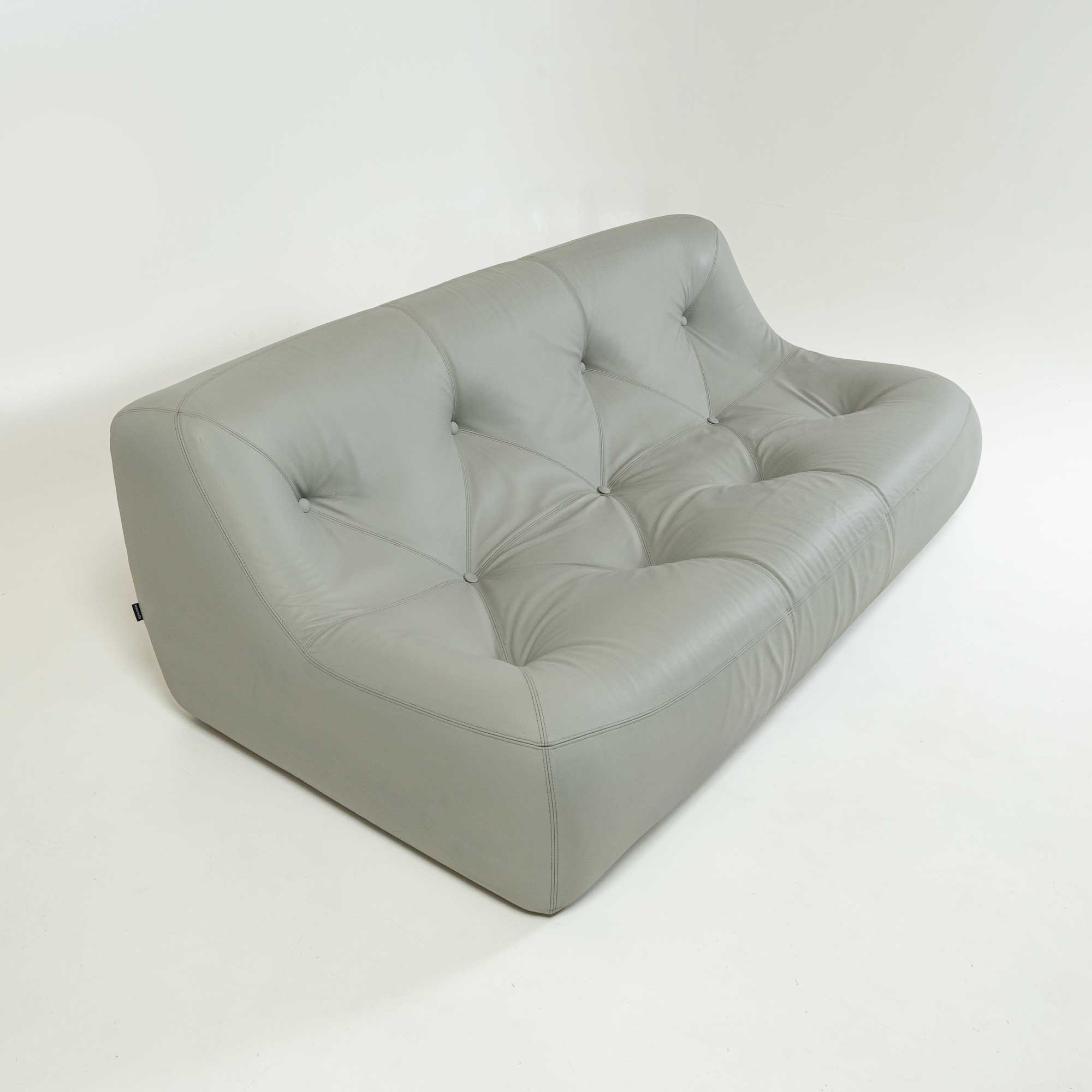 Ligne Roset Kali Three Seater Sofa in Grey Leather