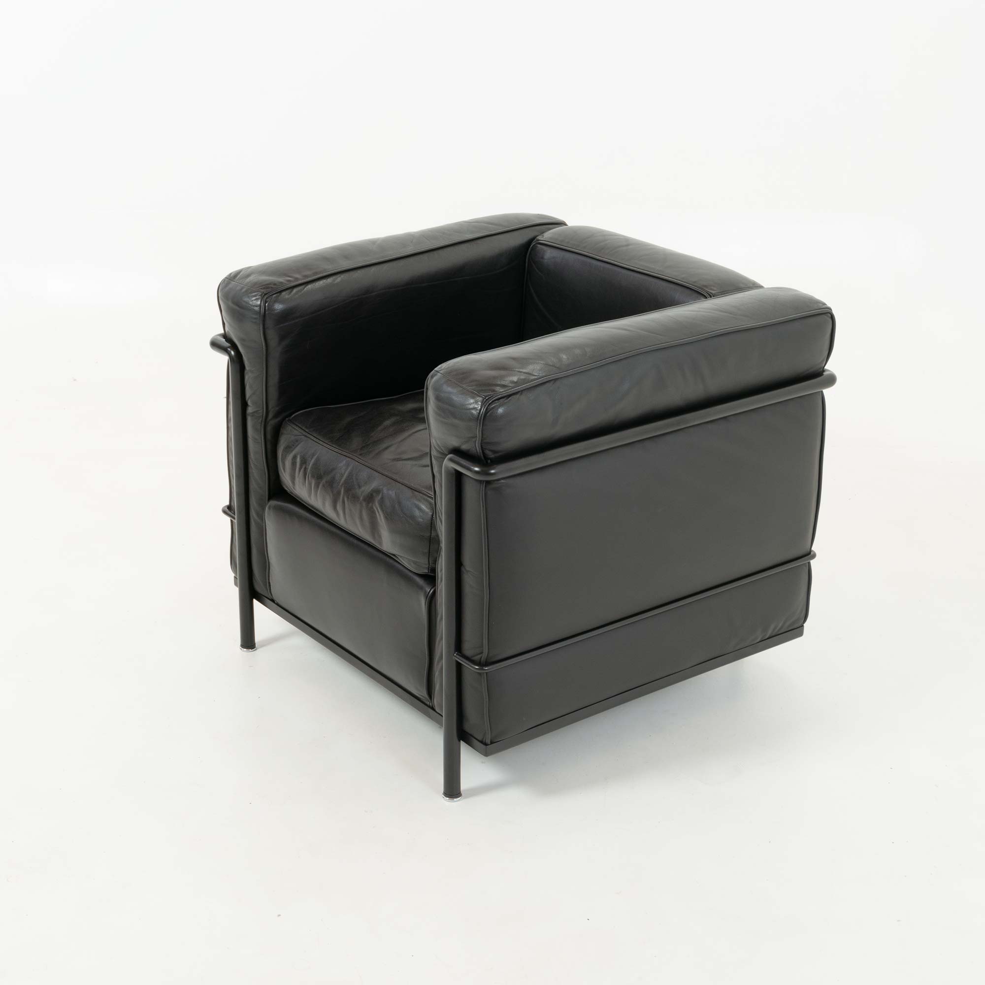 CASSINA LE CORBUSIER LC 2 Cuir Fauteuil Blanc Off-White Vintage Bauhaus
