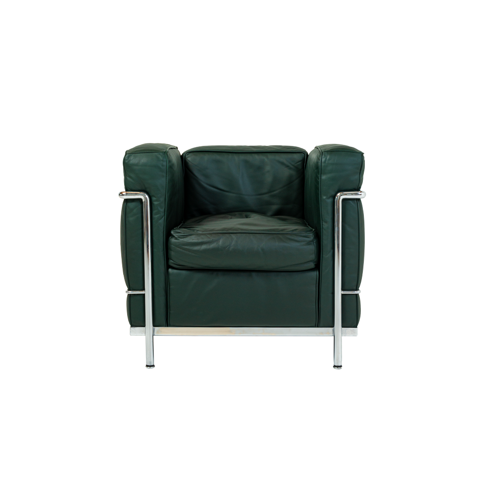 LC2 Petite Modele Armchair by Le Corbusier for Cassina in Midnight Gre ...