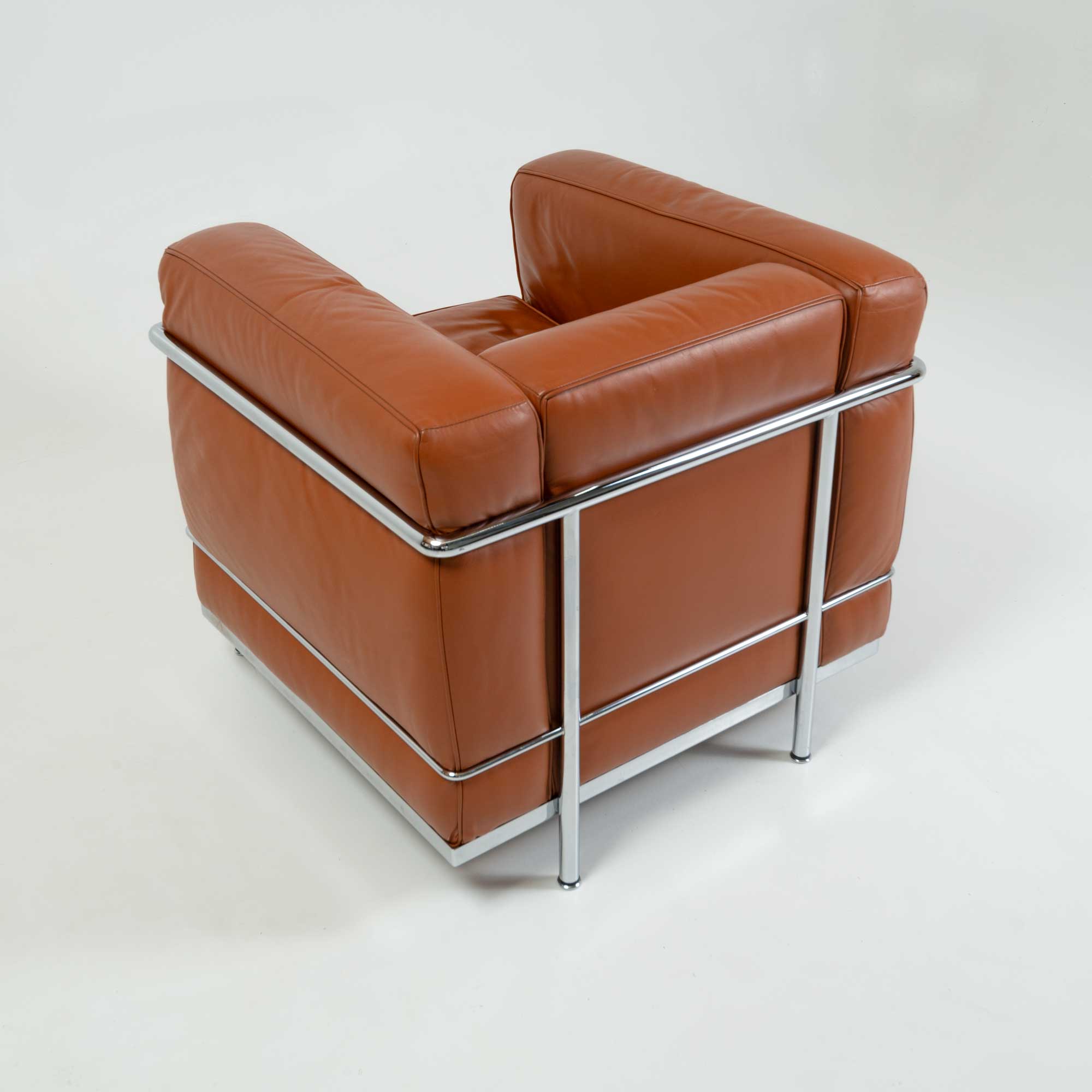 LC2 Petite Modele Armchair by Le Corbusier Cassina in Original Tobacco Leather