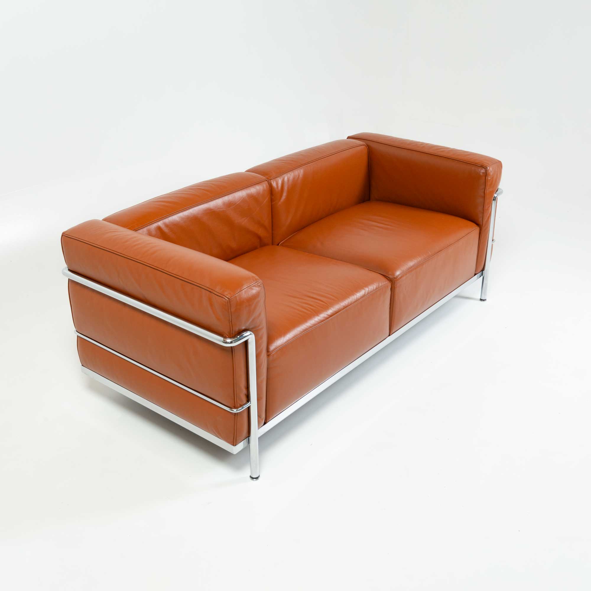 LC3 Grand Modele Sofa by Le Corbusier Cassina in Original Tobacco Leather
