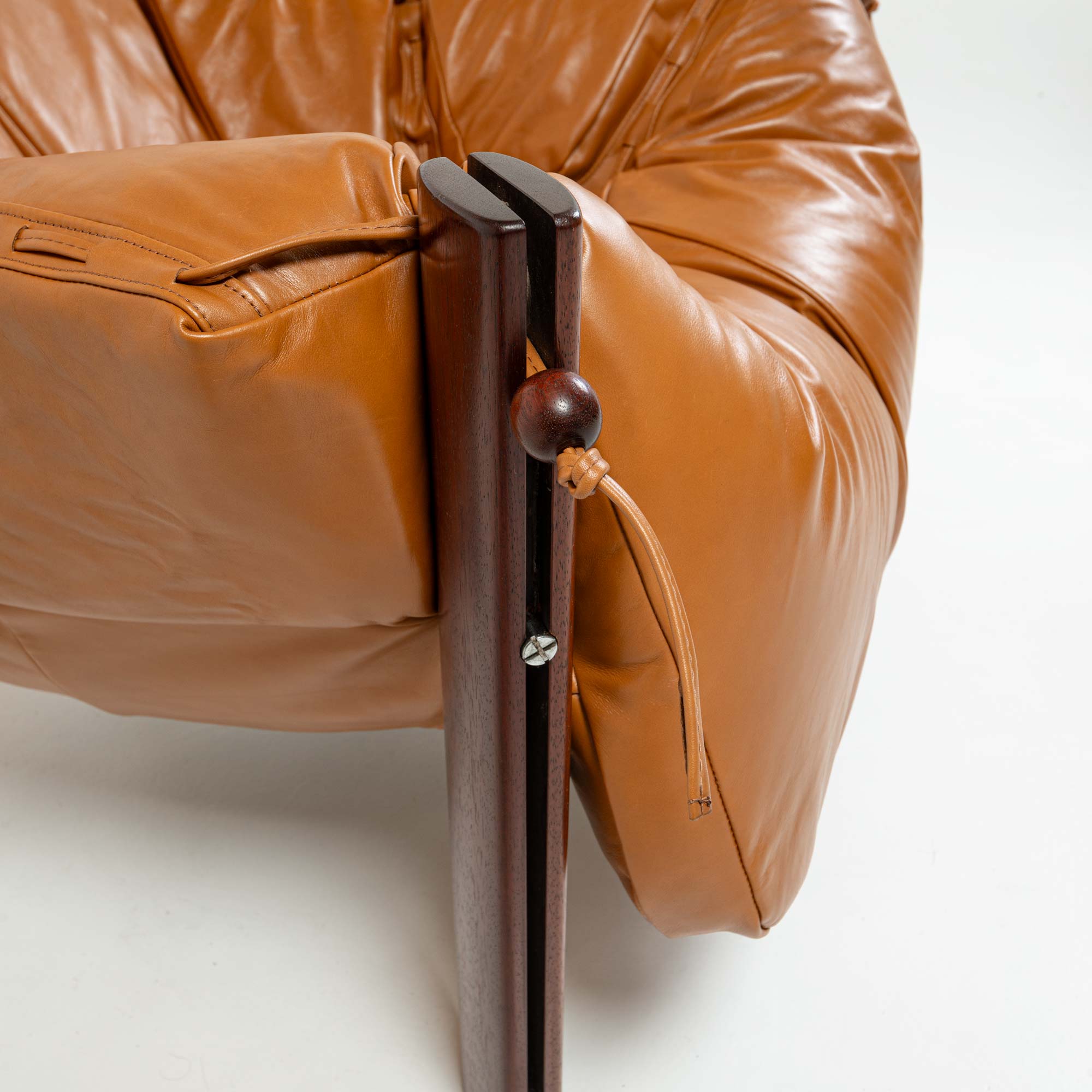Percival Lafer MP-211 lounge chair in rosewood and Maharam Sorghum