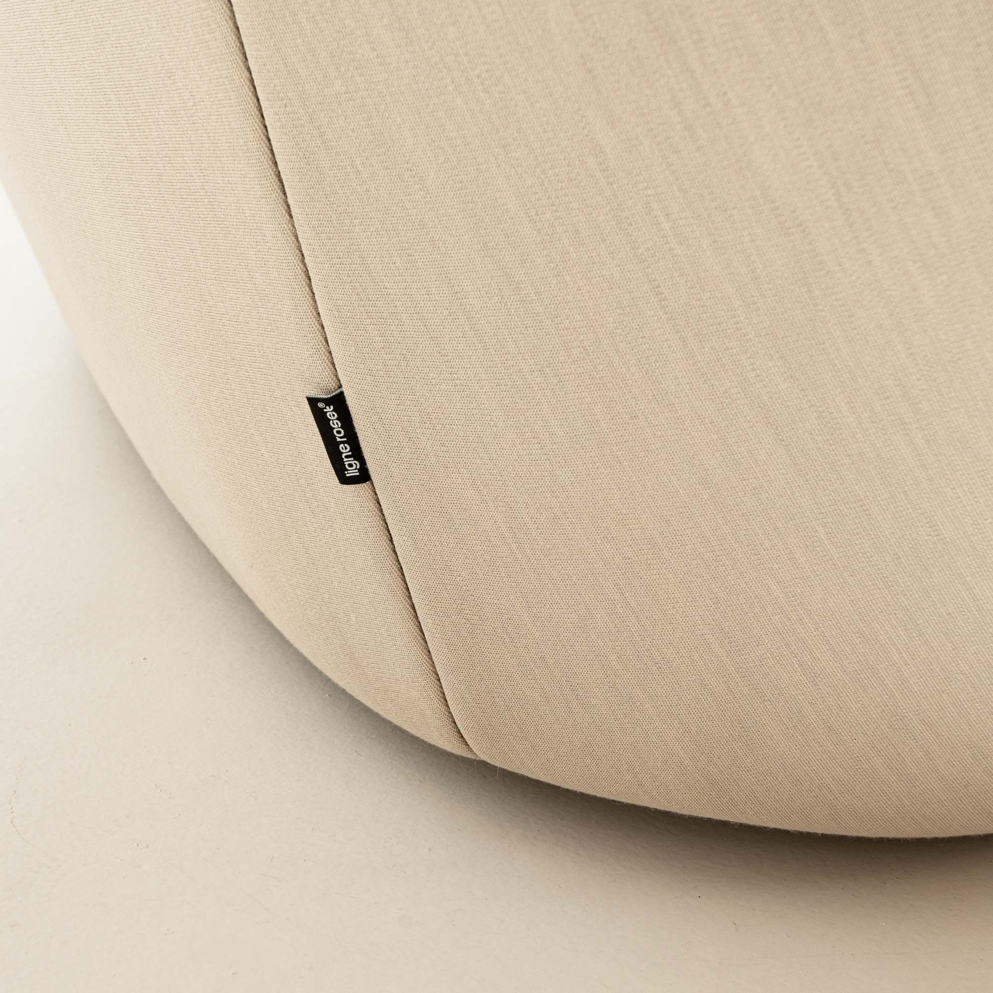 Ligne Roset Ploum Three Seater High Back Sofa in Off-White/Cream Wool Fabric
