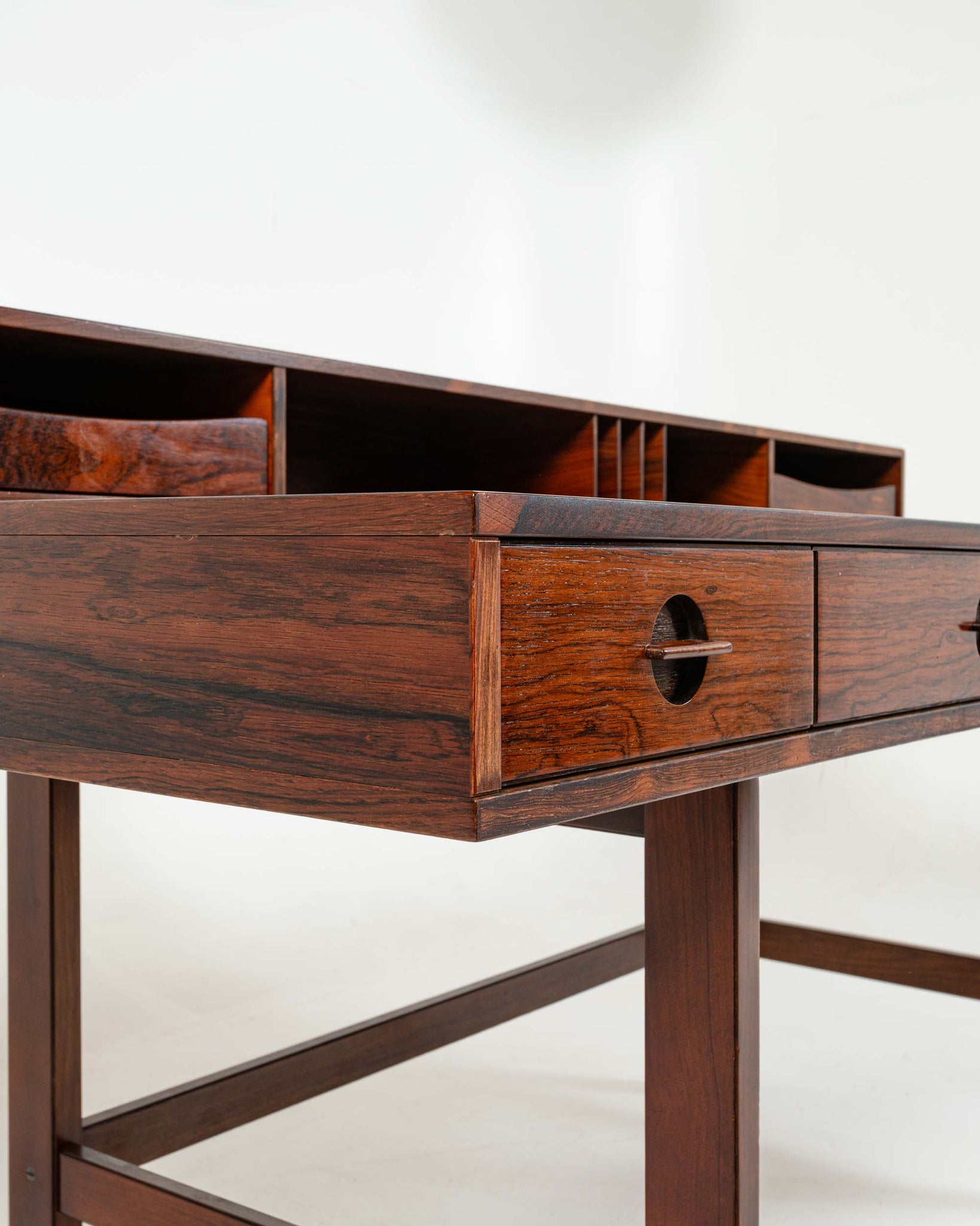 Peter Lovig Nielsen Flip Top Executive Desk in Rosewood with original cubbies