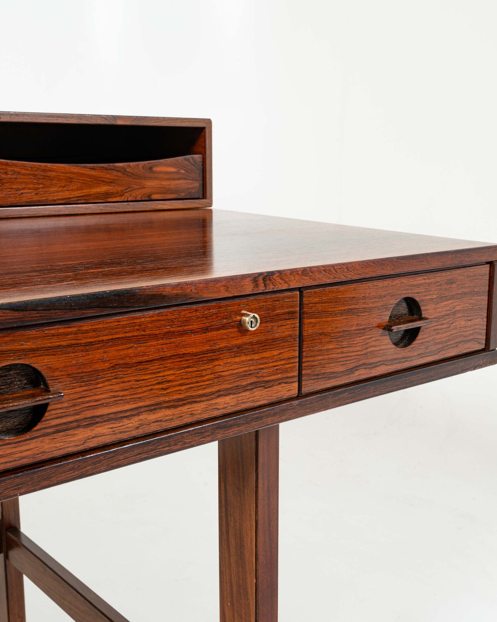 Peter Lovig Nielsen Flip Top Executive Desk in Rosewood with original cubbies