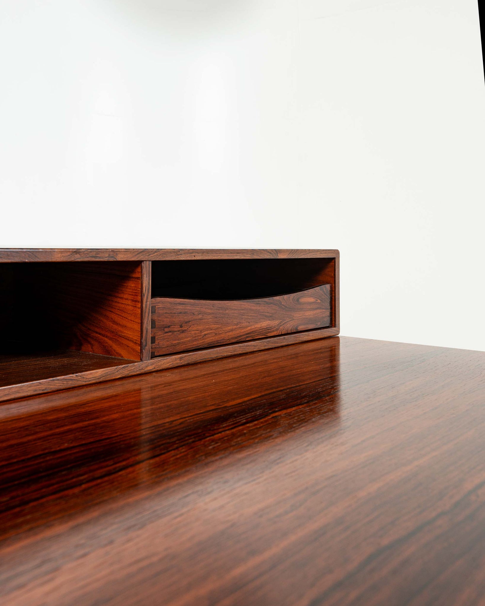 Peter Lovig Nielsen Flip Top Executive Desk in Rosewood with original cubbies