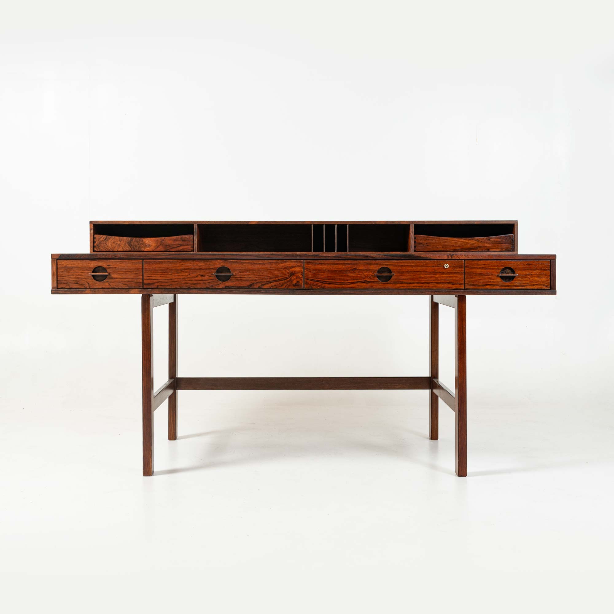 Peter Lovig Nielsen Flip Top Executive Desk in Rosewood with original cubbies