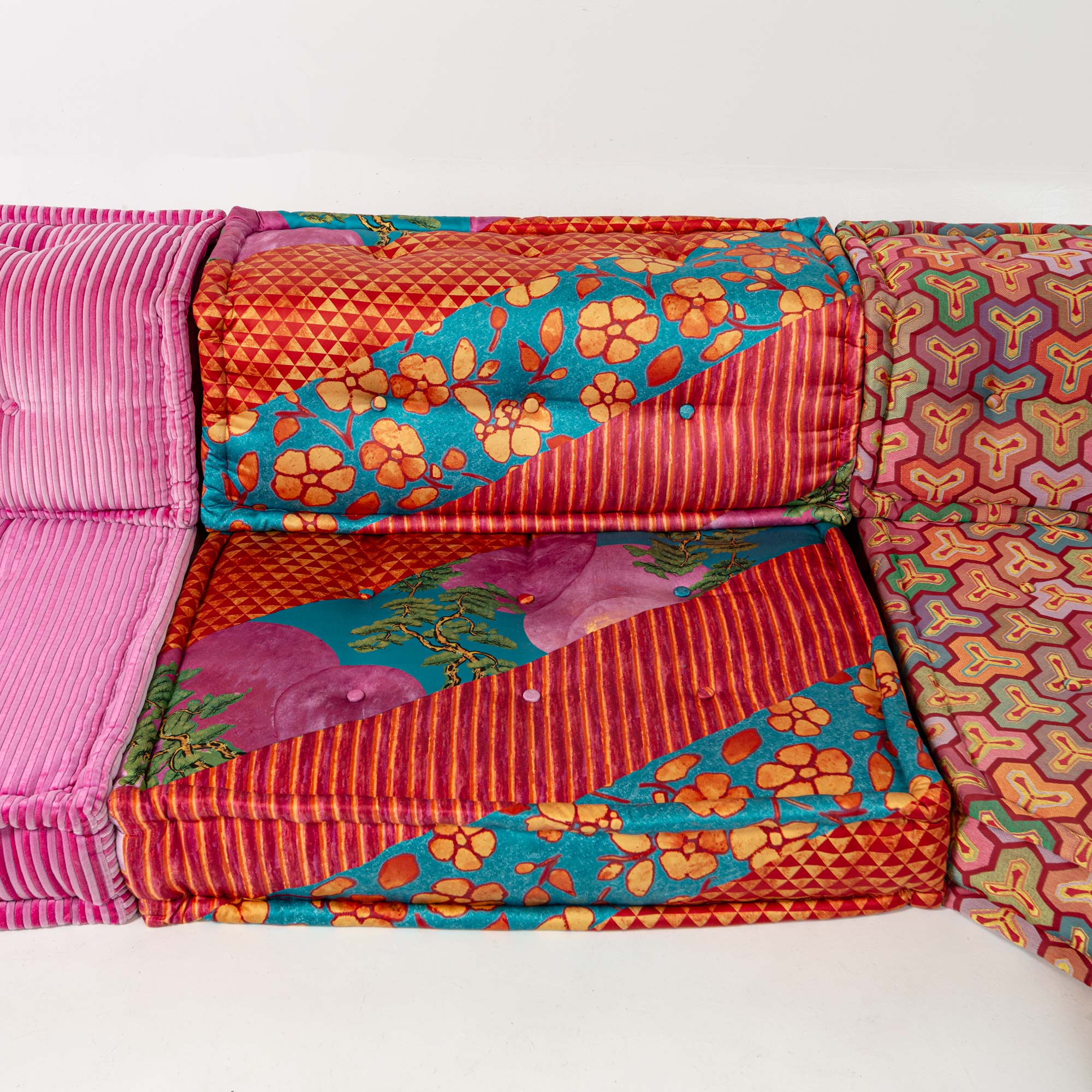 Hans Hopfer for Roche Bobois Mah-Jong Sofa in Kenzo Composition Hiru Fabric 12 pieces