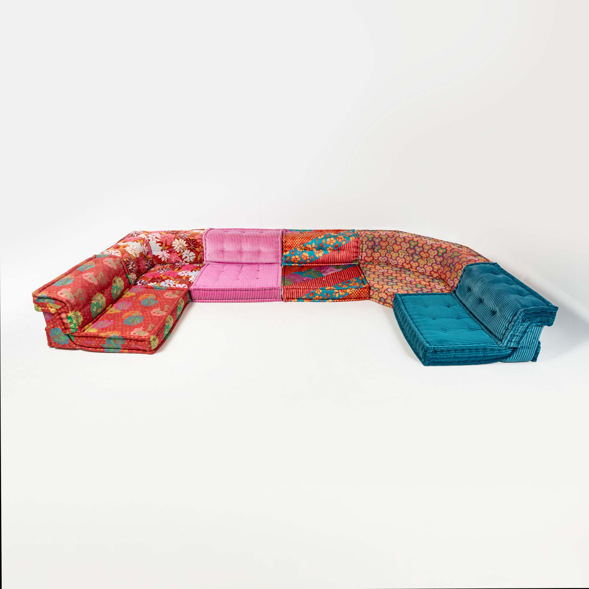 Hans Hopfer for Roche Bobois Mah-Jong Sofa in Kenzo Composition Hiru Fabric 12 pieces