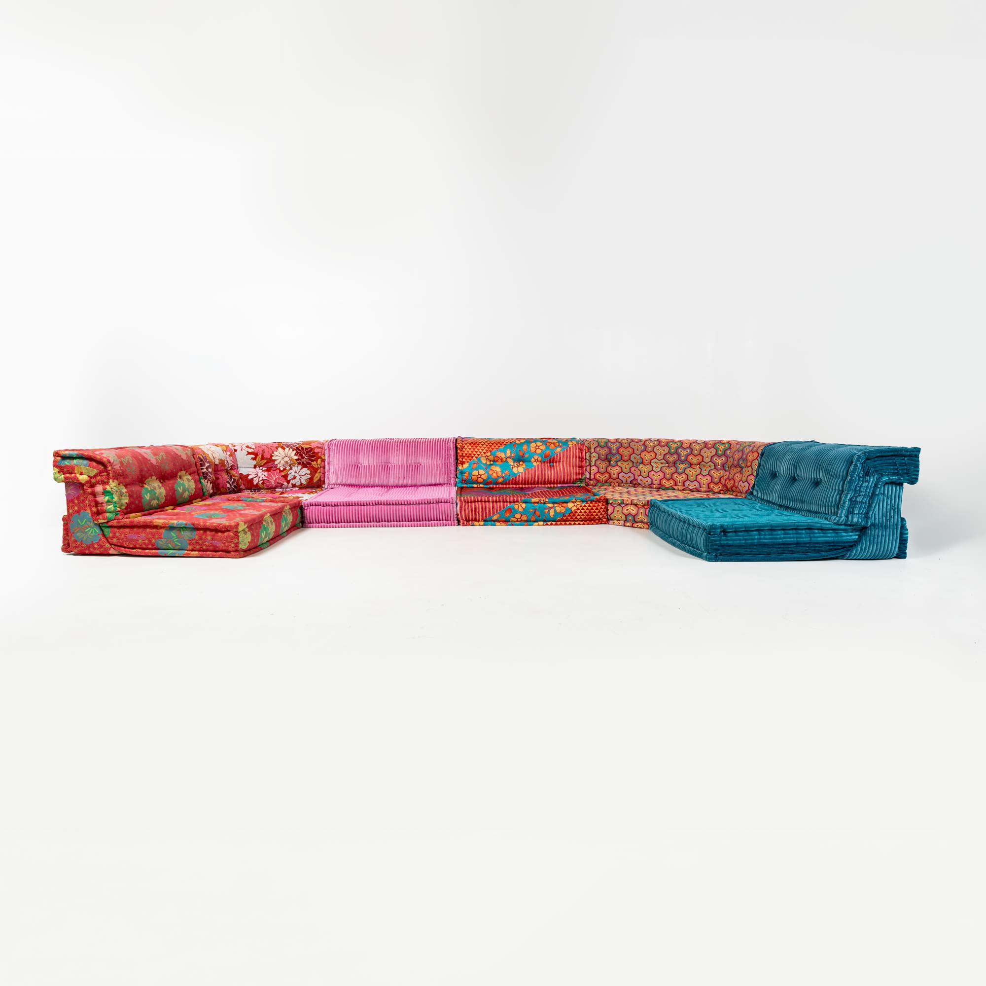 Hans Hopfer for Roche Bobois Mah-Jong Sofa in Kenzo Composition Hiru Fabric 12 pieces