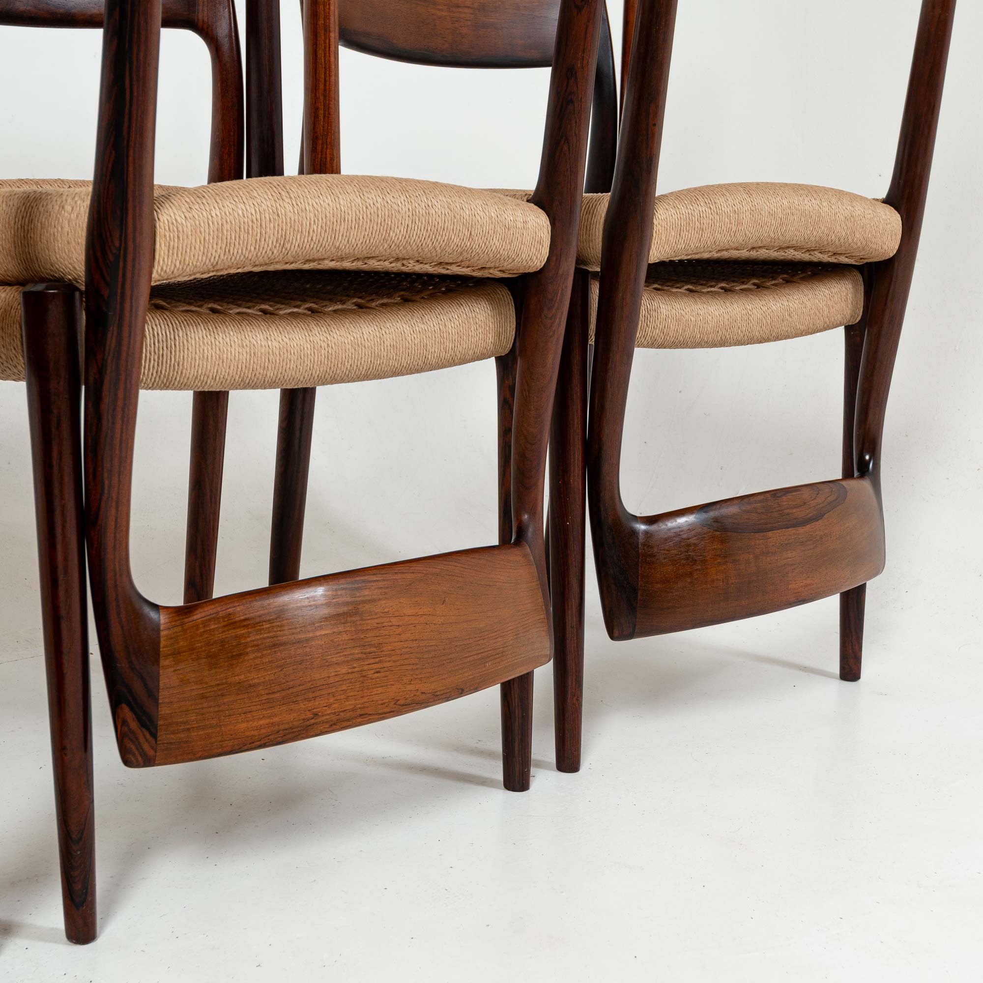 Set of eight Niels Otto Moller dining chair Model 77 in Rosewood