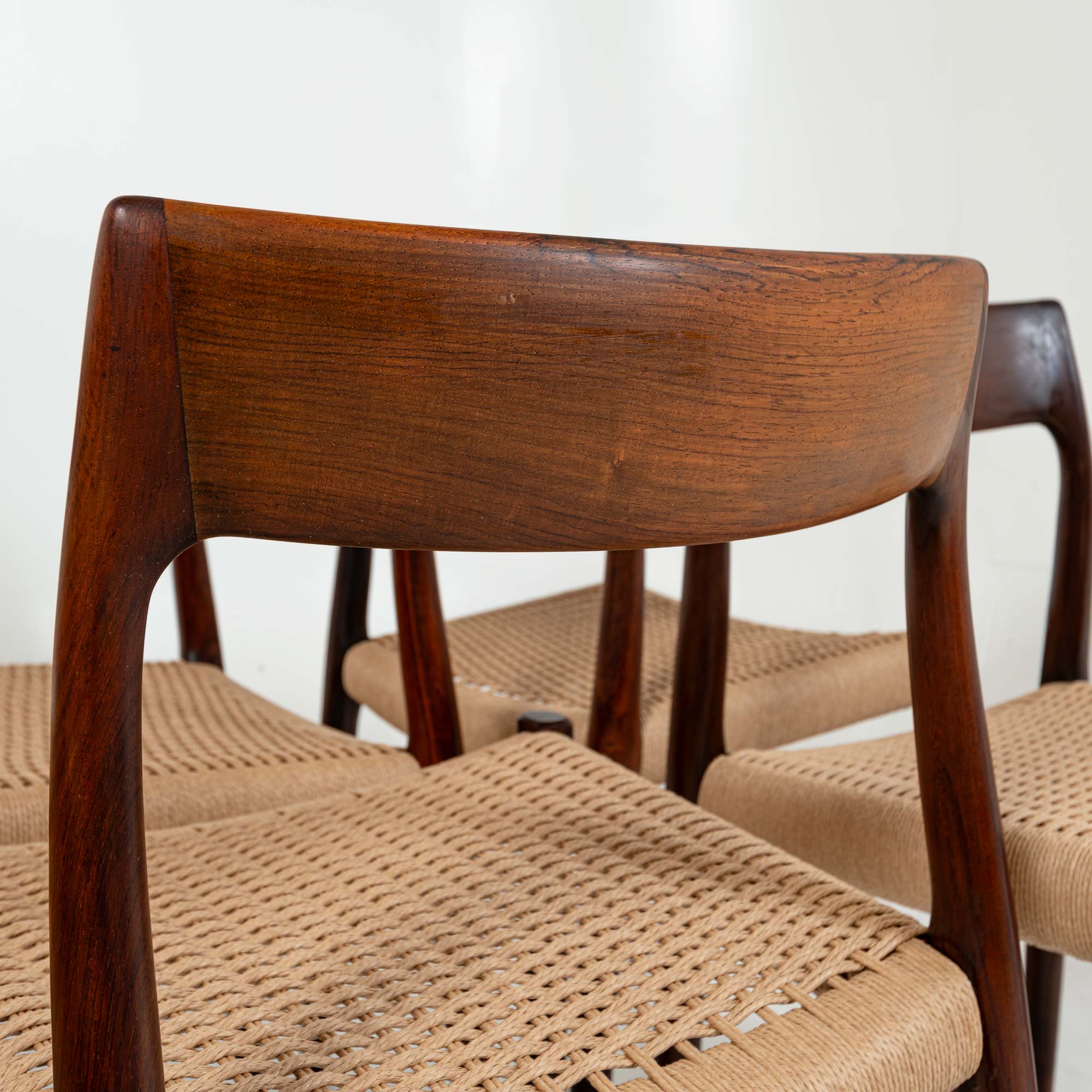 Set of eight Niels Otto Moller dining chair Model 77 in Rosewood