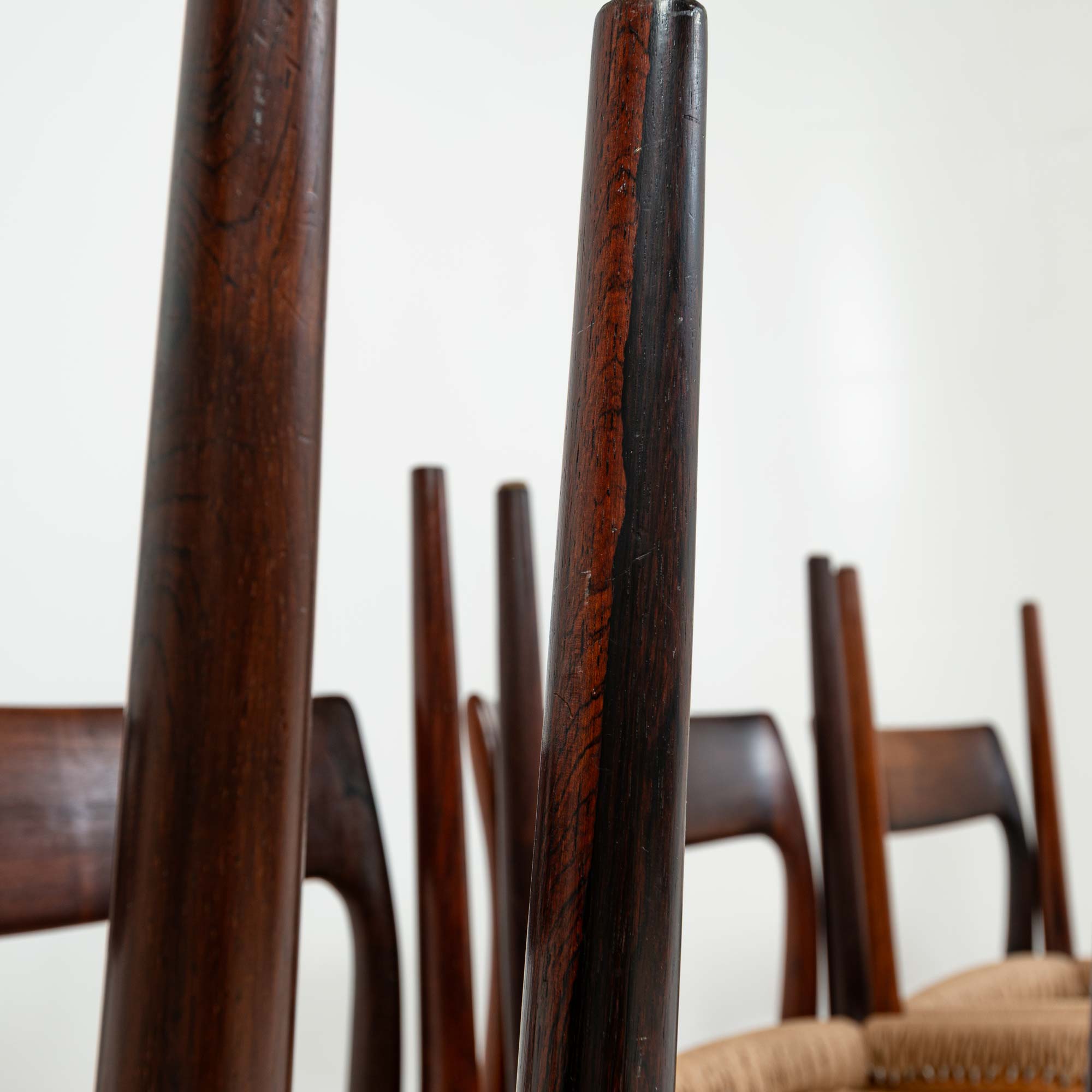 Set of eight Niels Otto Moller dining chair Model 77 in Rosewood