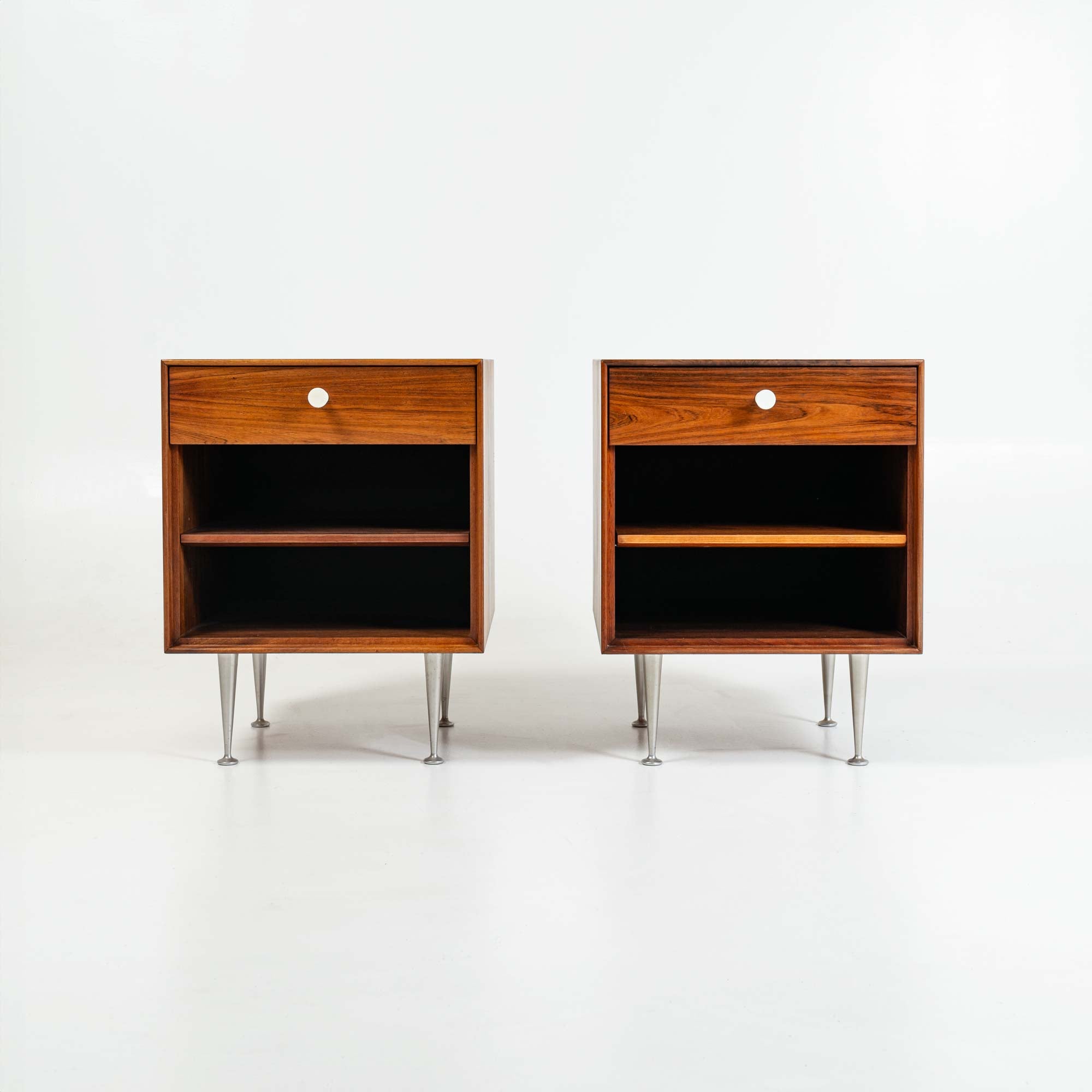 A Pair of George Nelson Thin Edge Rosewood Nightstands