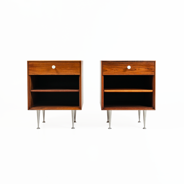 A Pair of George Nelson Thin Edge Rosewood Nightstands