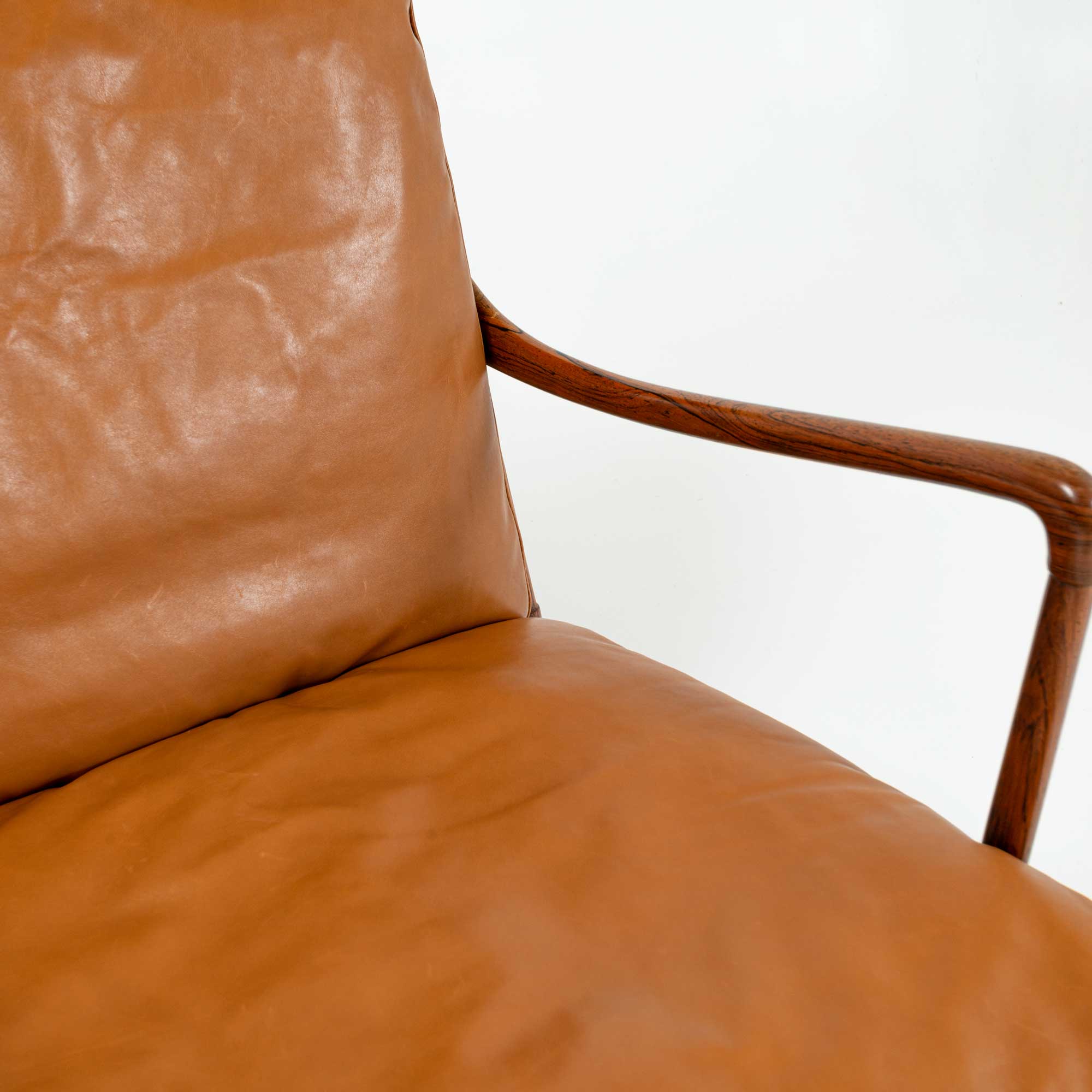 Ole Wanscher's Colonial Chair in Rosewood with Maharam Sorghum Cushion