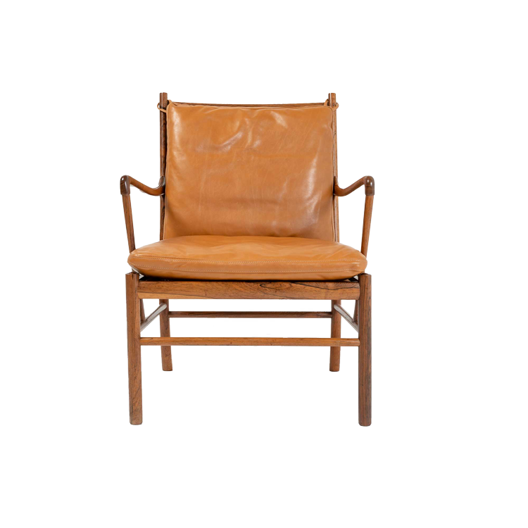 Ole Wanscher's Colonial Chair in Rosewood with Maharam Sorghum Cushion