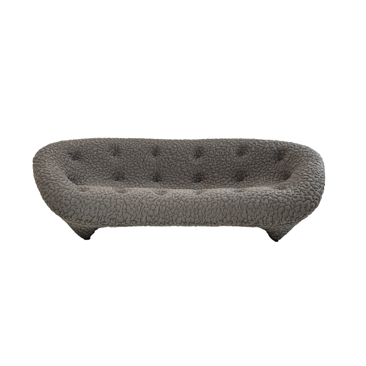 Ligne Roset Ploum Three Seater High Back Sofa in Moby/FR Rock Fabric