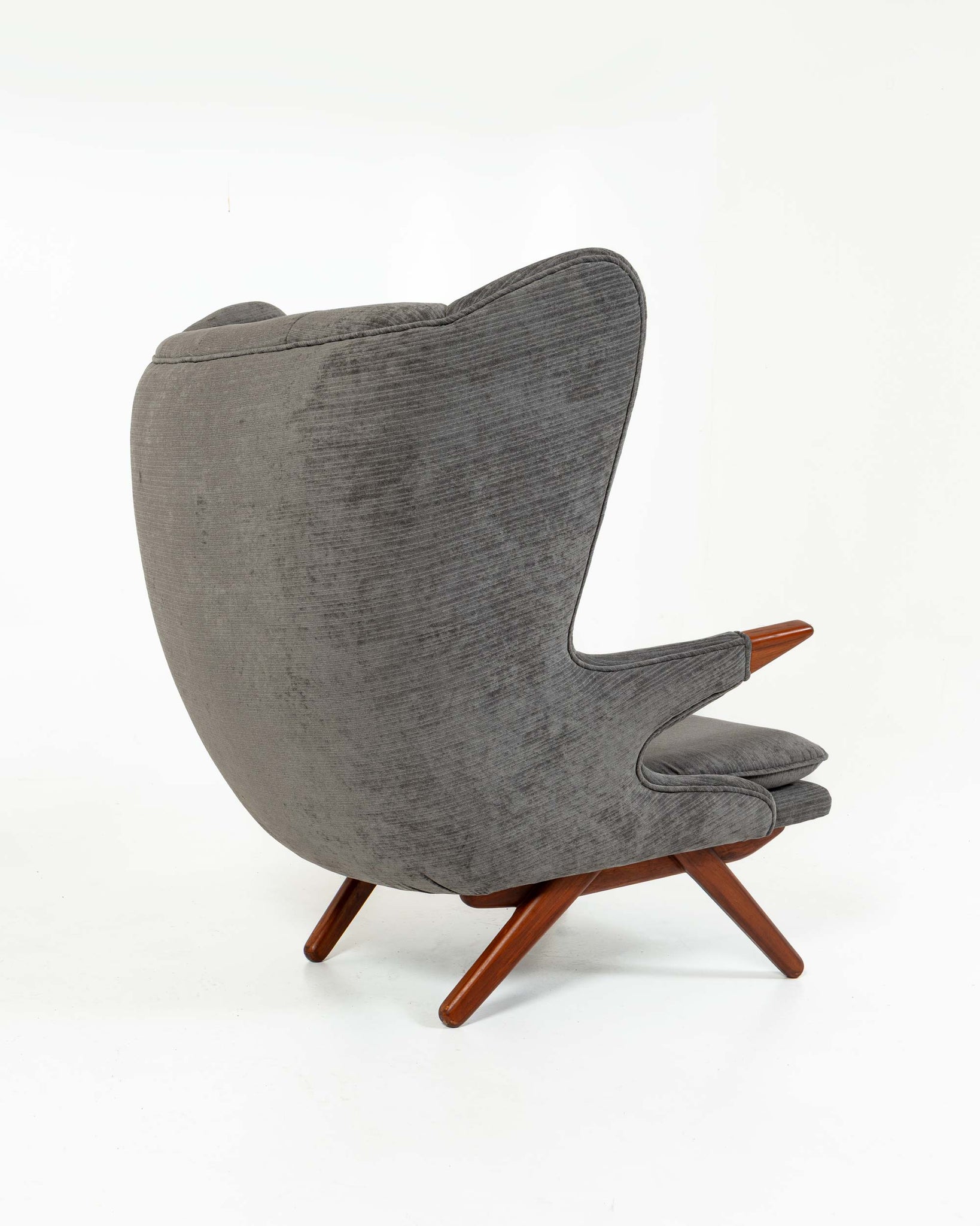 Svend Skipper for Skippers Møbler Model 91 Easy Chair in Grey Stripe Velvet